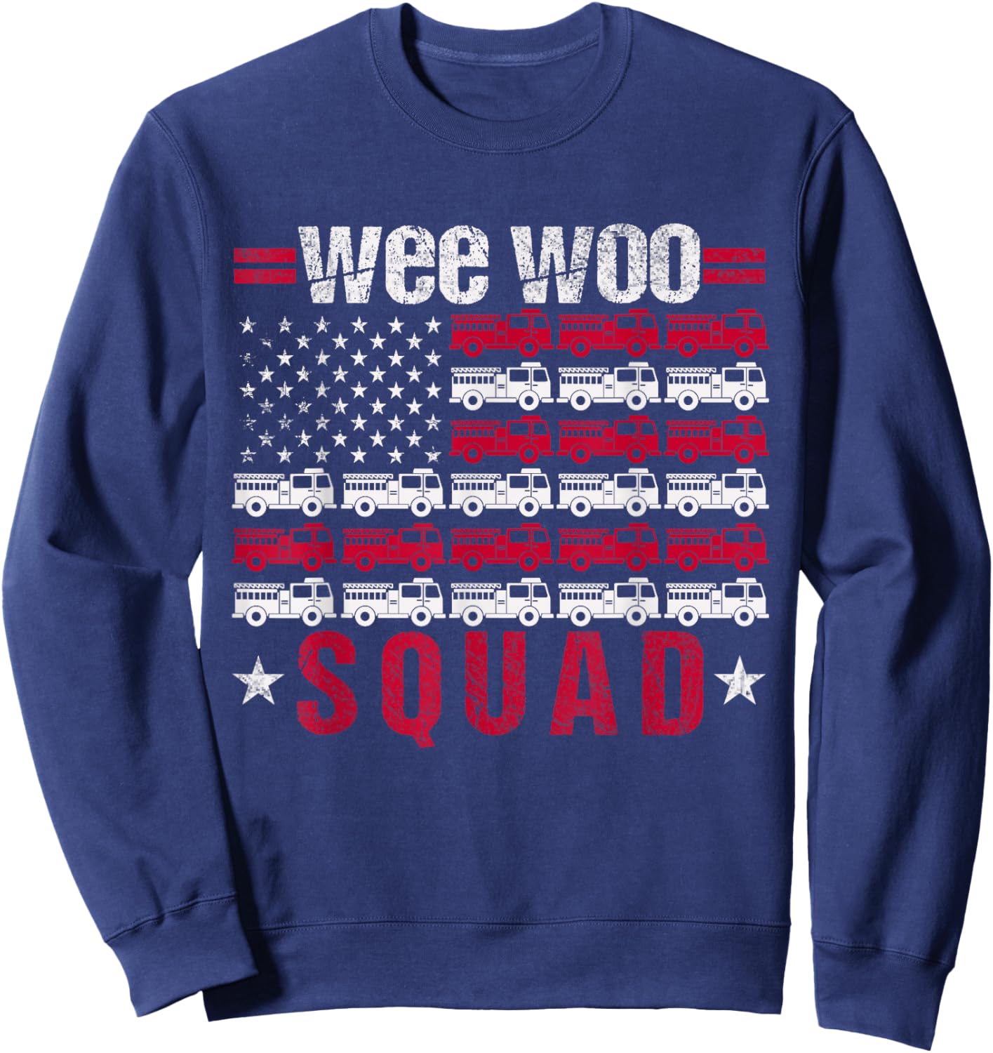 Funny Wee Woo Squad Fire Truck Design for Kids and Adults Sweatshirt - Sweatshirt | Navy