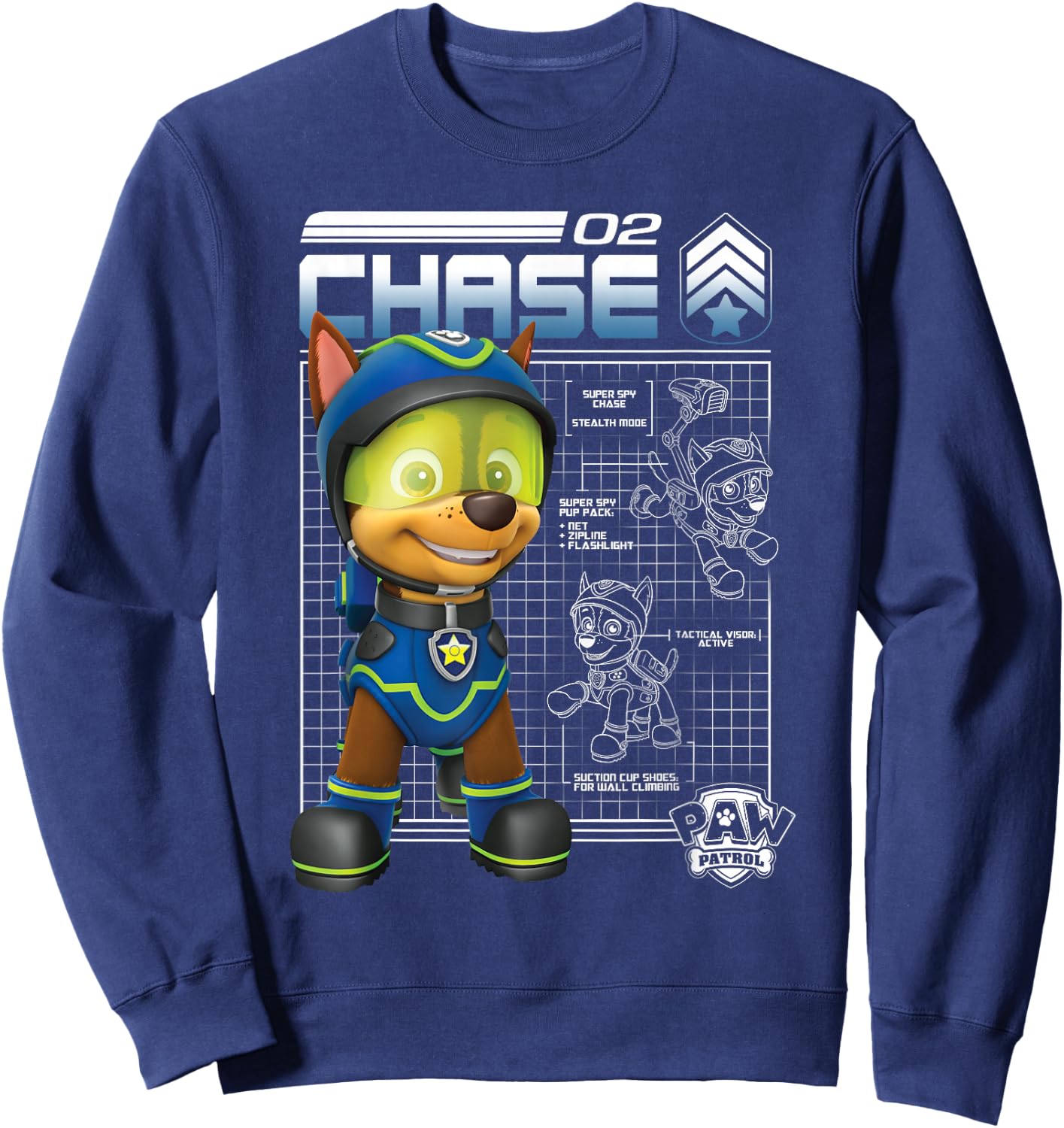 Paw Patrol Police Pup Chase Blueprint Sweatshirt - Sweatshirt | Navy