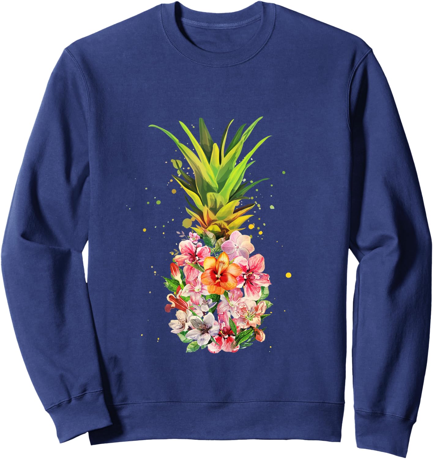 Pineapple Aloha Beaches Hawaiian Flowers Hawaii Summer Gifts Sweatshirt - Sweatshirt | Navy