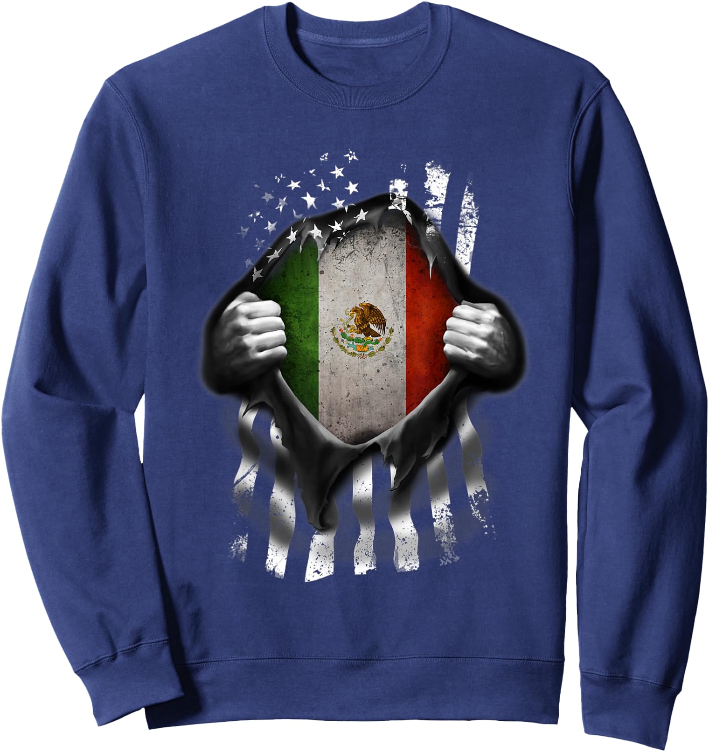 Mexico USA Flag Mexican American Kids Men Sweatshirt - Sweatshirt | Navy