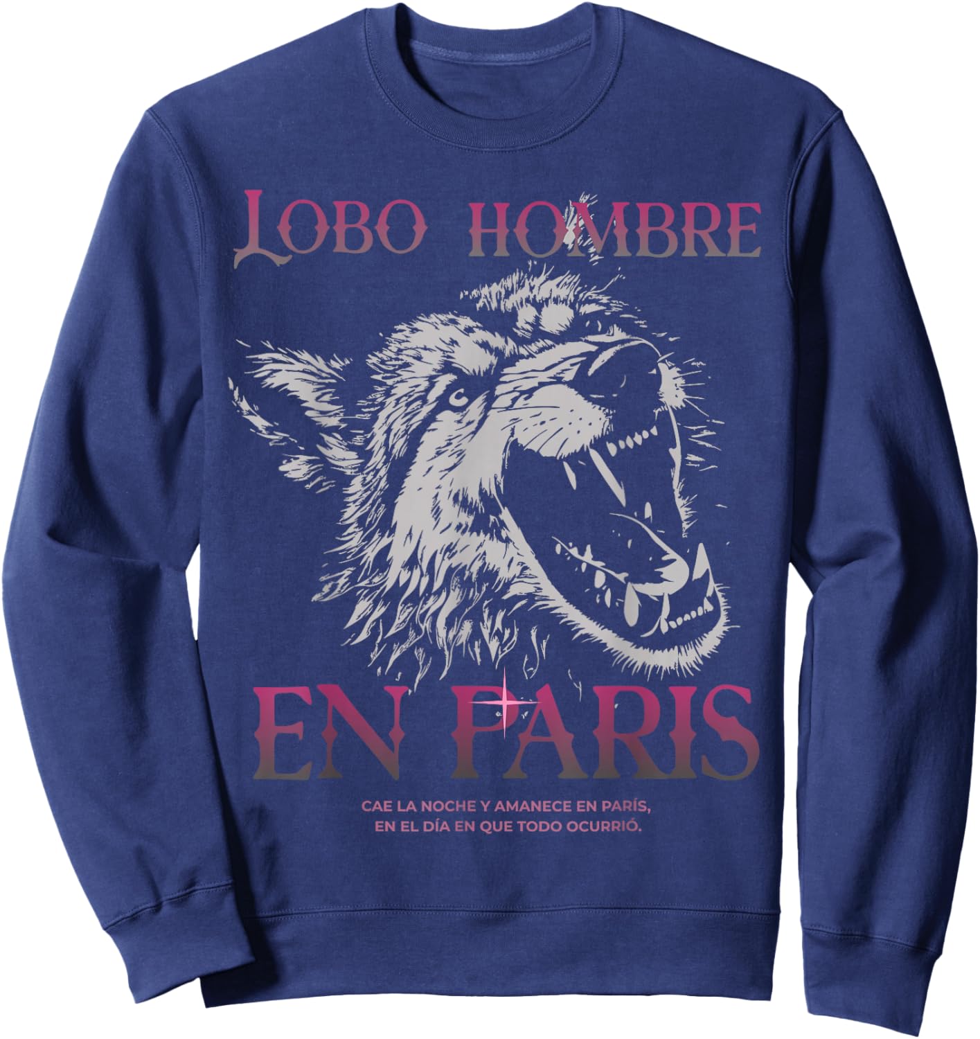 Lobo hombre en paris rock union espanol cool Sweatshirt - Sweatshirt | Navy