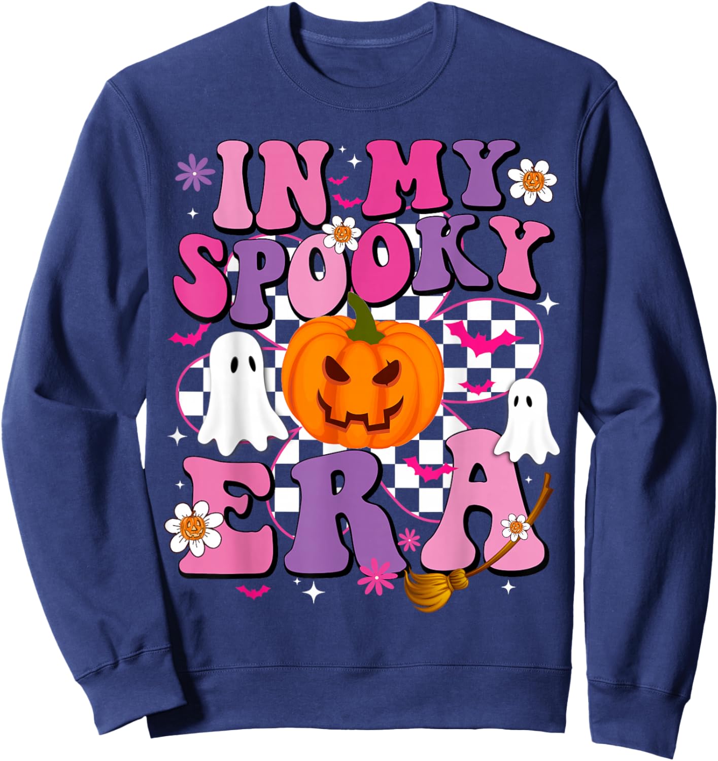 In My Spooky Era Pumpkin Spooky Women Kids Halloween Sweatshirt - Sweatshirt | Navy