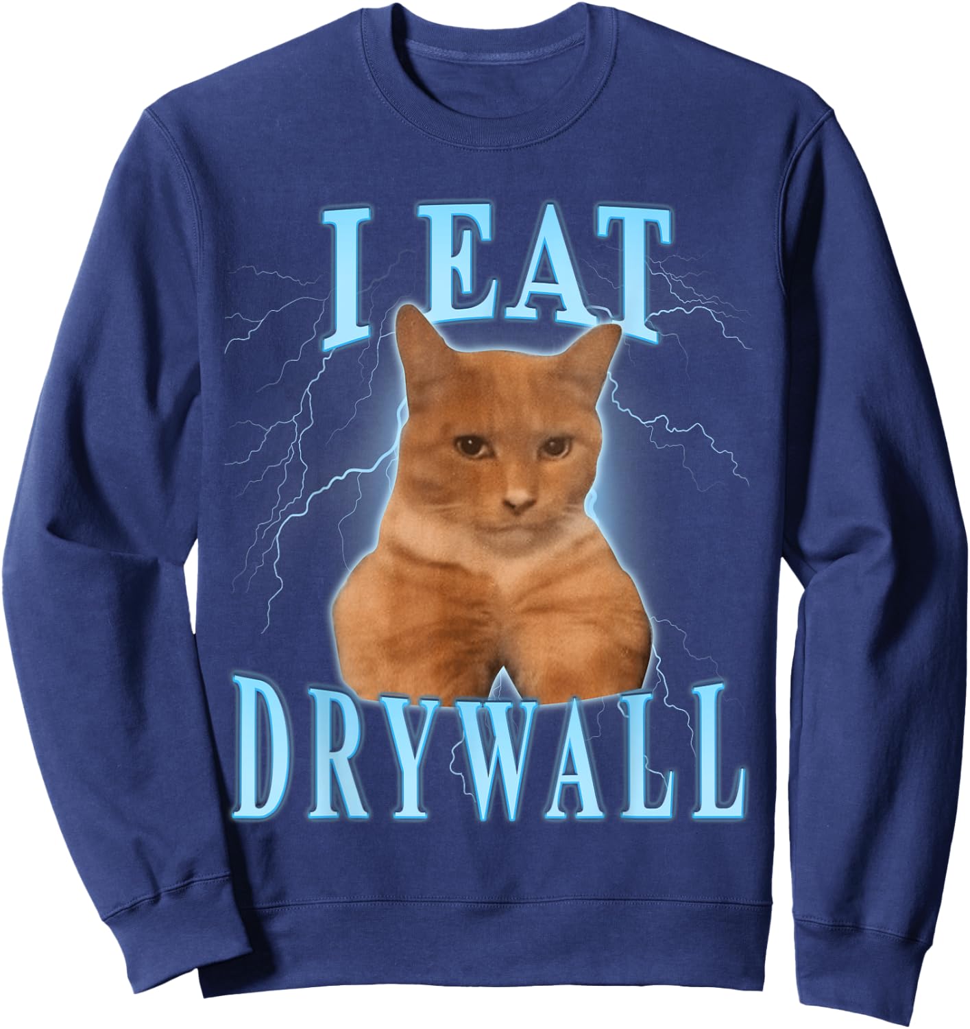 I eat drywall Cat Men Women Kids Sweatshirt - Sweatshirt | Navy