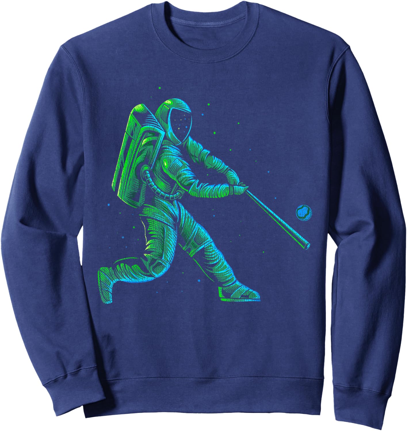 Funny Astronaut Baseball Merch Kids Space Baseball Sweatshirt - Sweatshirt | Navy