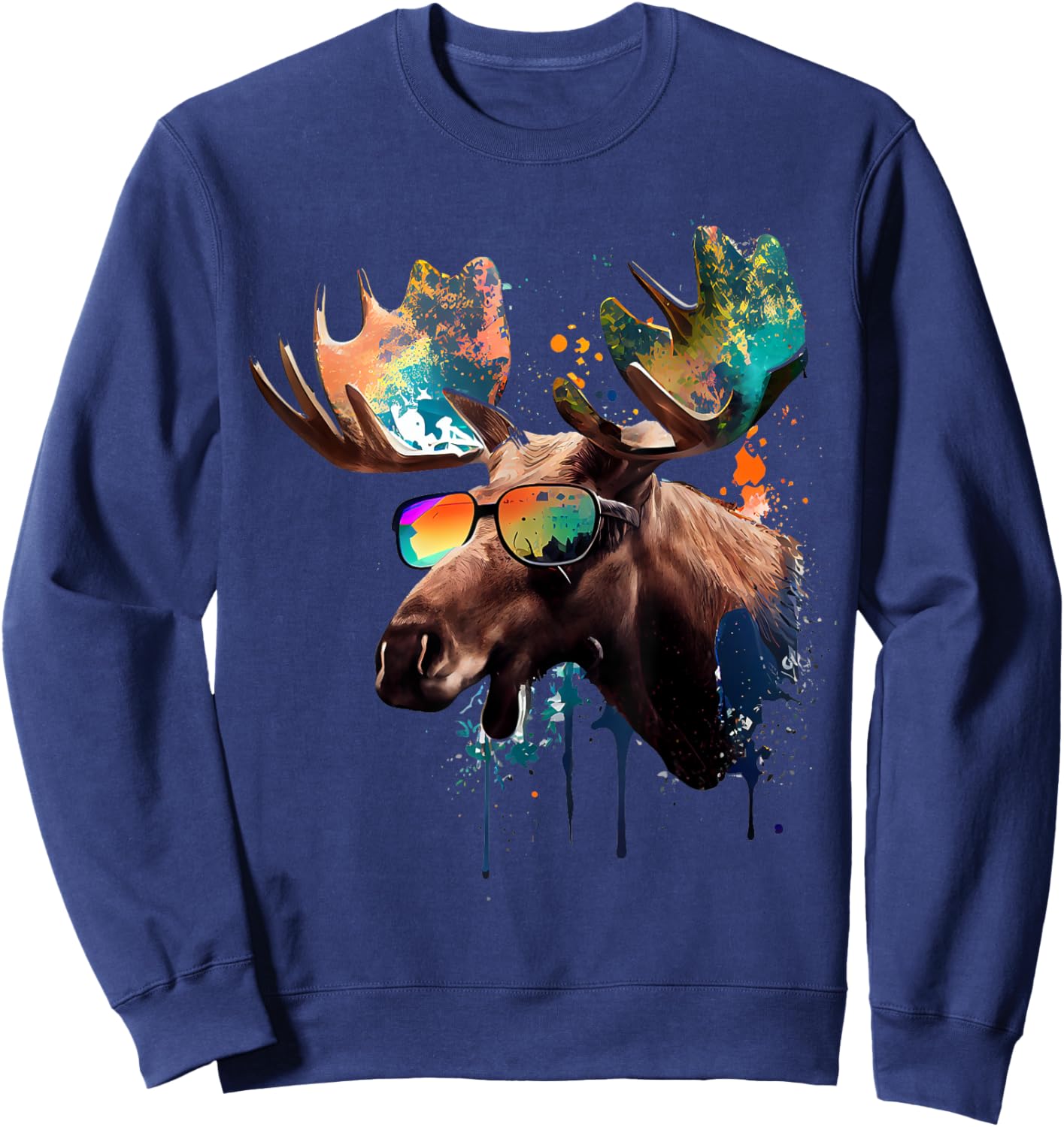 Moose Sweatshirt - Sweatshirt | Navy