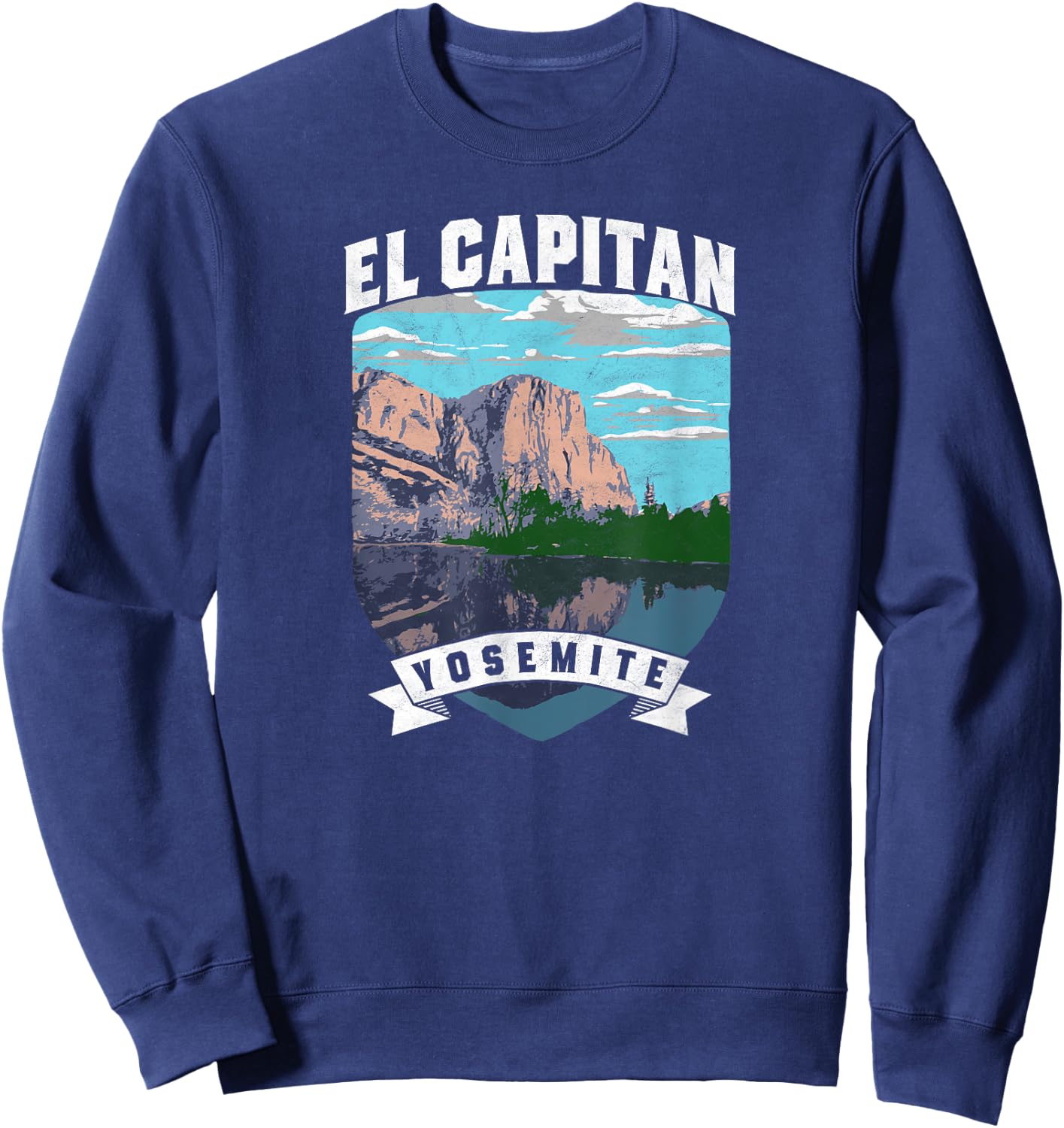 El Capitan Retro Yosemite National Park Vintage Graphic Sweatshirt - Sweatshirt | Navy