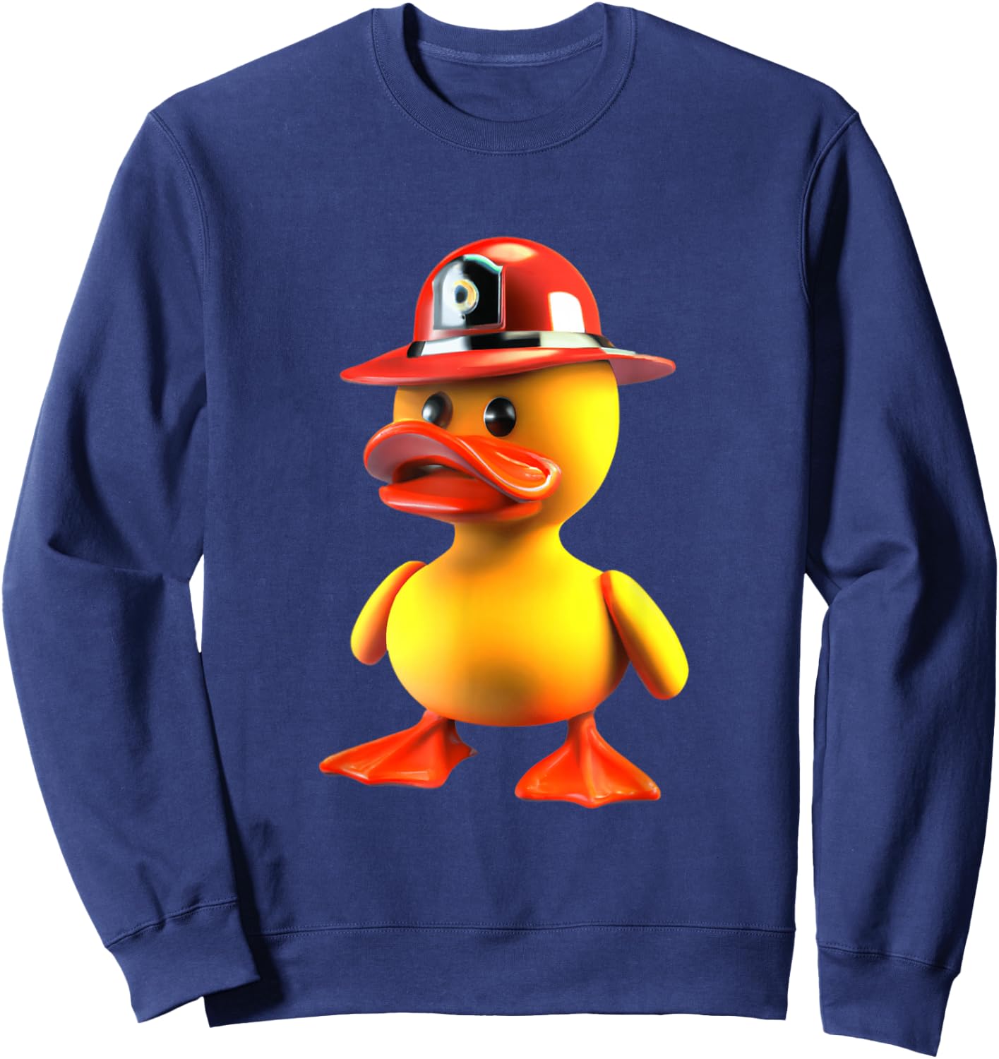 Firefighter Duck - Cute Rubber Duck Fireman Sweatshirt - Sweatshirt | Navy