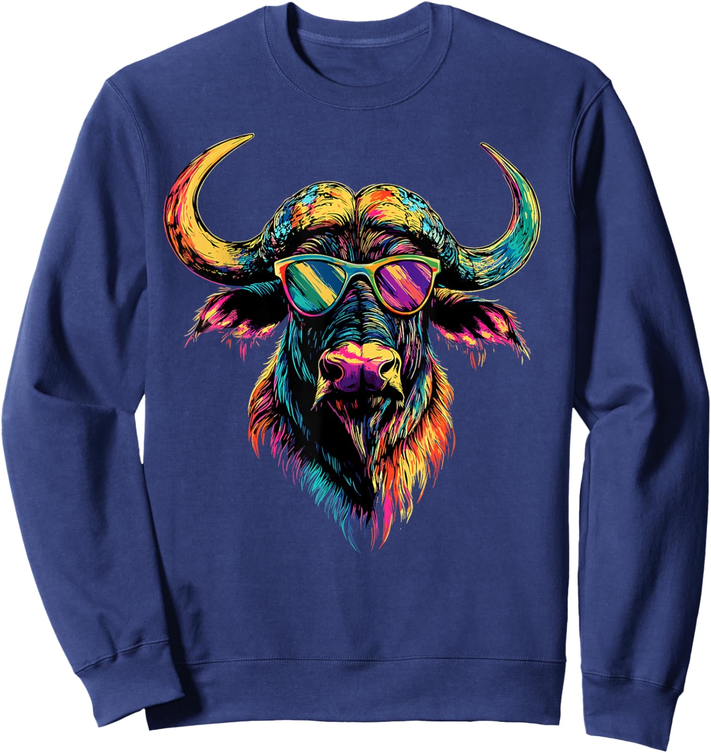 Buffalo Cape Water Buffalos Safari South African Buffalo Sweatshirt - Sweatshirt | Navy