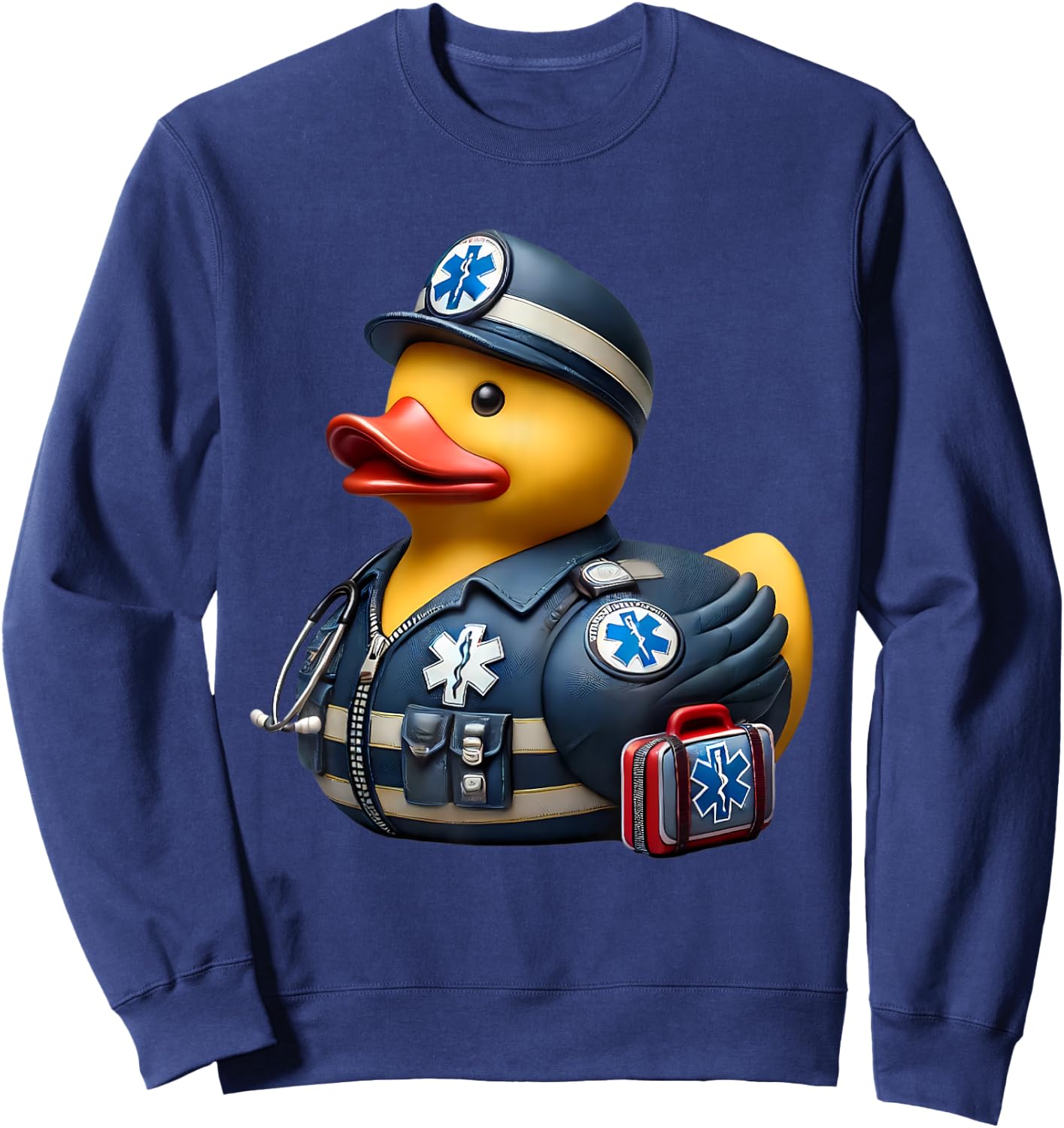 EMT Rubber Duck Paramedic Ducky Duckie Sweatshirt - Sweatshirt | Navy