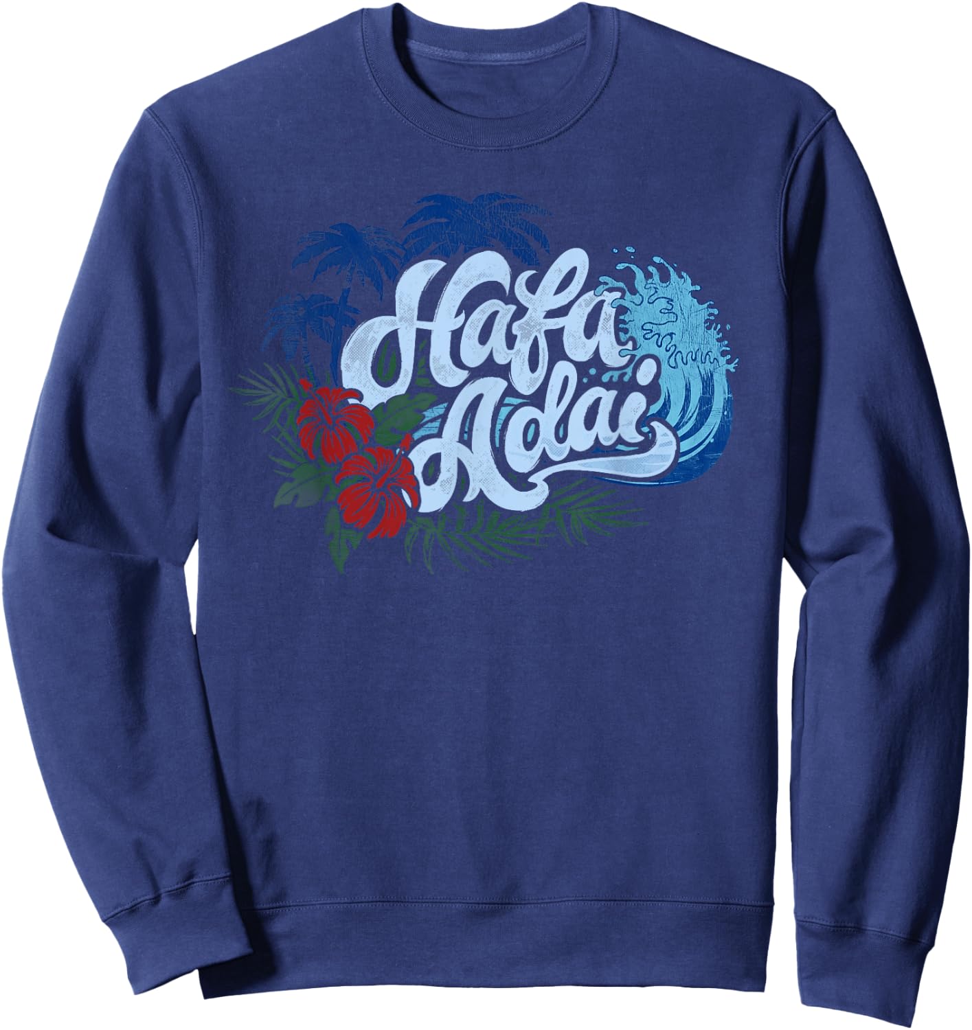 Guam Hafa Adai Chamorro Beach Wave Men Women Kids Sweatshirt - Sweatshirt | Navy