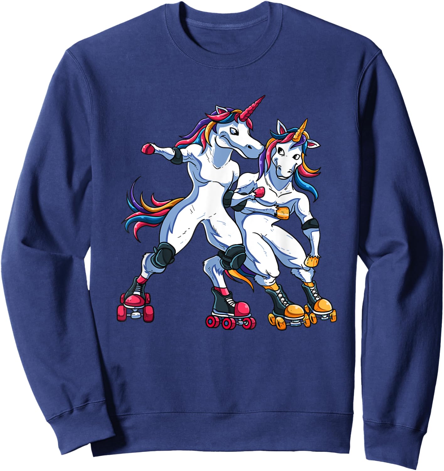Magical Rainbow Unicorn Sports Roller Derby Player For Kids Sweatshirt - Sweatshirt | Navy