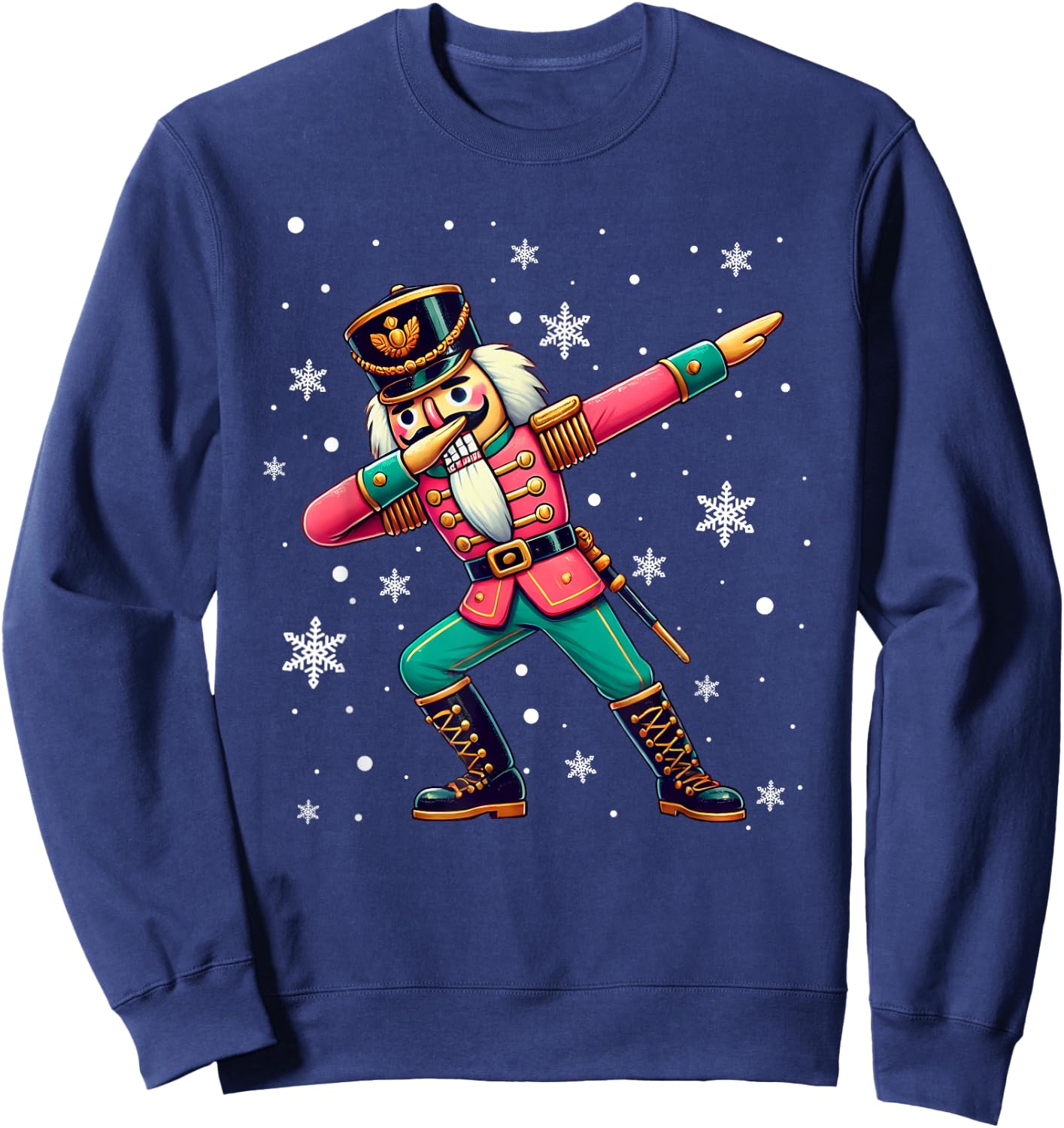 Dabbing Nutcracker Christmas Costume Matching Family Pajama Sweatshirt - Sweatshirt | Navy