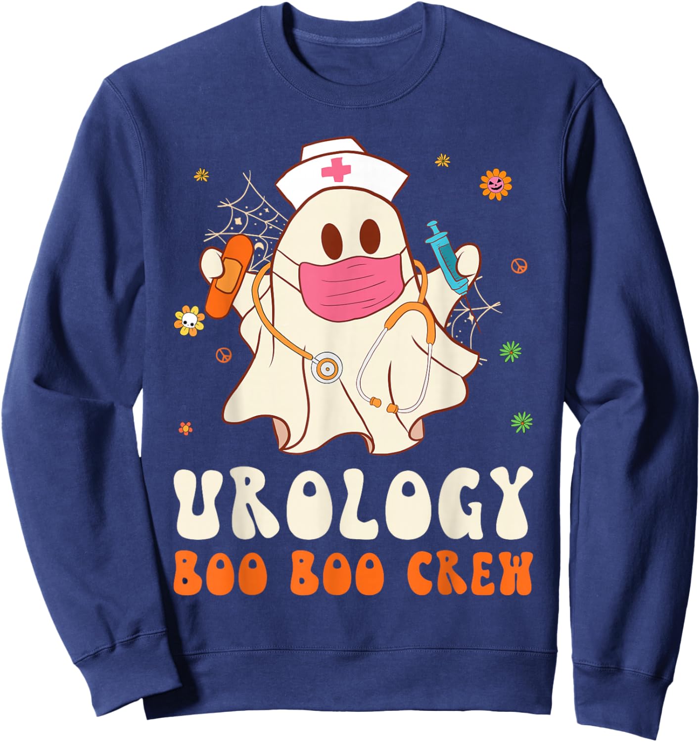 Urology Boo Boo Crew Nurse Funny Halloween Easy Costume Sweatshirt - Sweatshirt | Navy