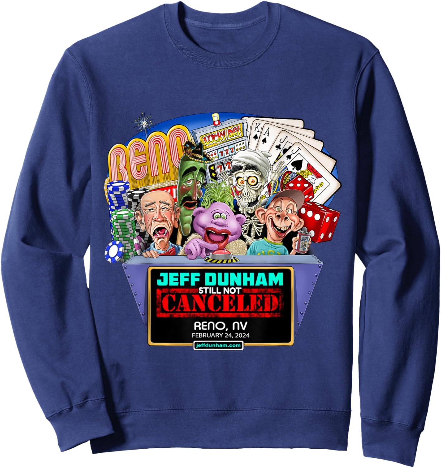 Jeff Dunham Reno, NV (2024) Sweatshirt - Sweatshirt | Navy