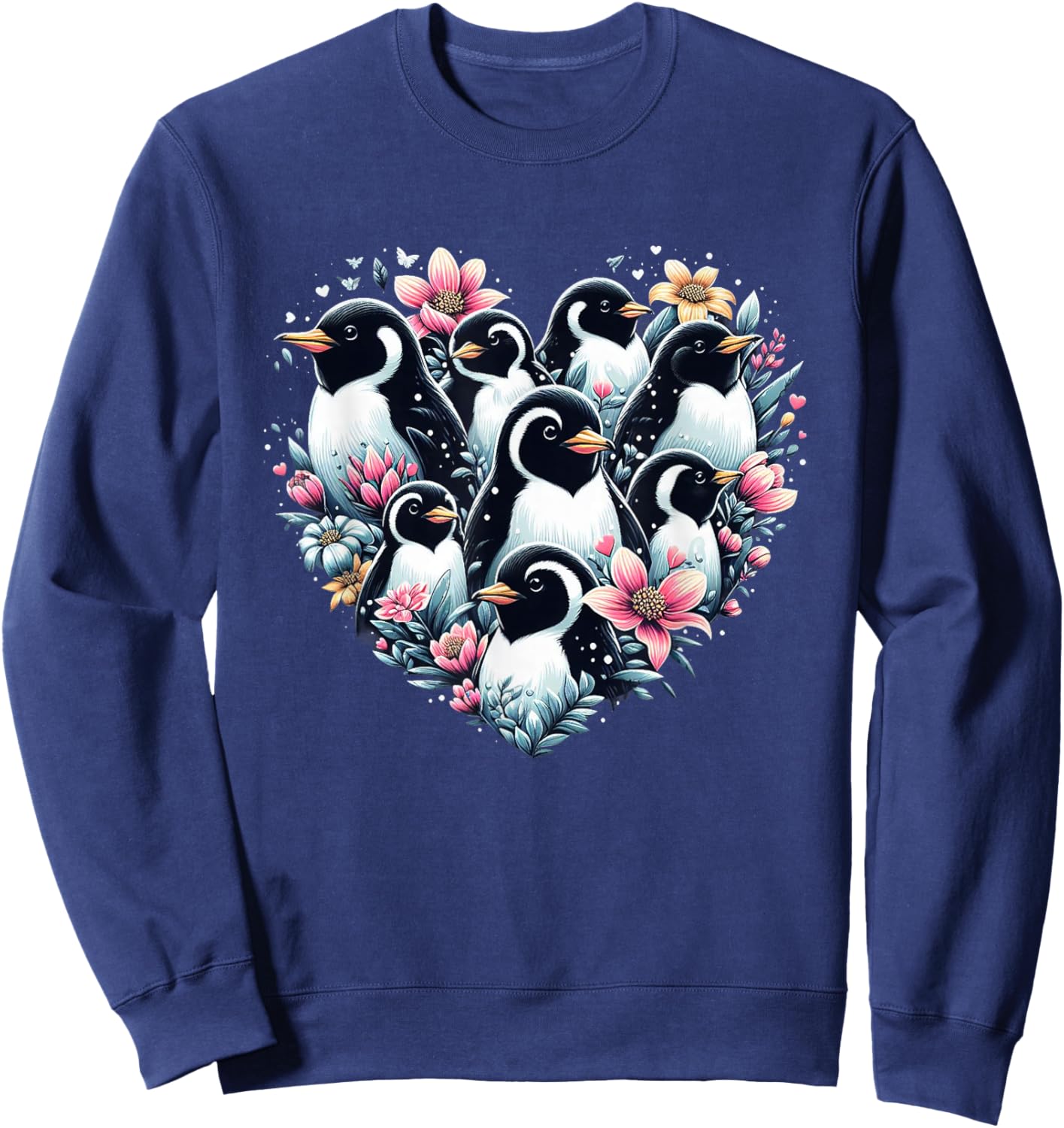 Penguins Love Beautiful Colorful Penguin Art Animal Sweatshirt - Sweatshirt | Navy