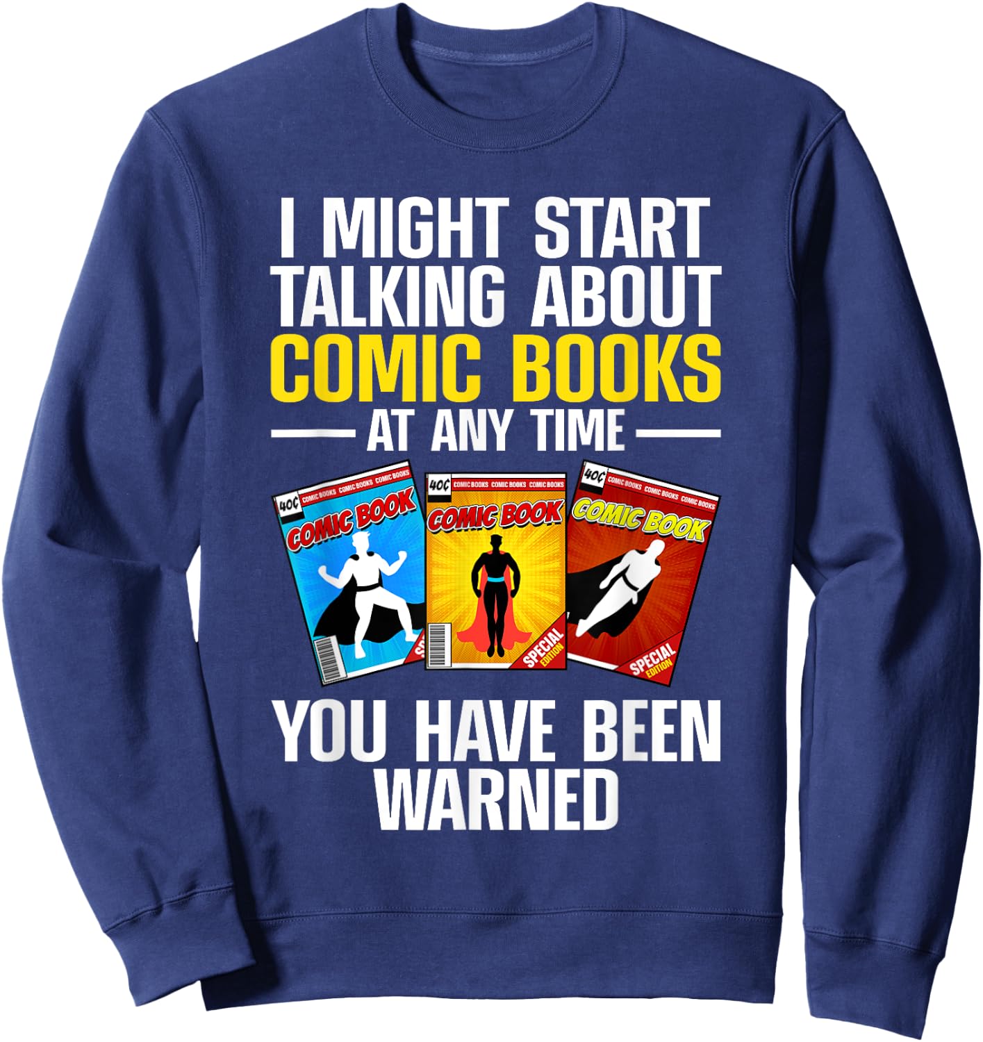 Comic Books Art Women Comic Book Collector Comics Sweatshirt - Sweatshirt | Navy