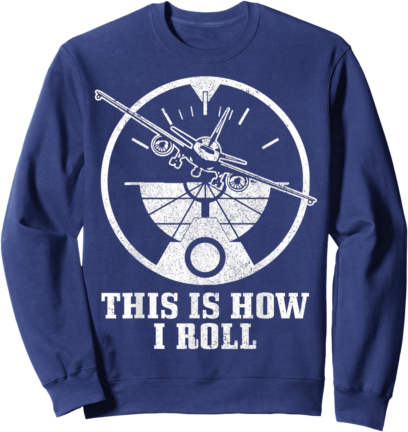 Pilot Airplane Plane Aviation Funny Sweatshirt - Sweatshirt | Navy
