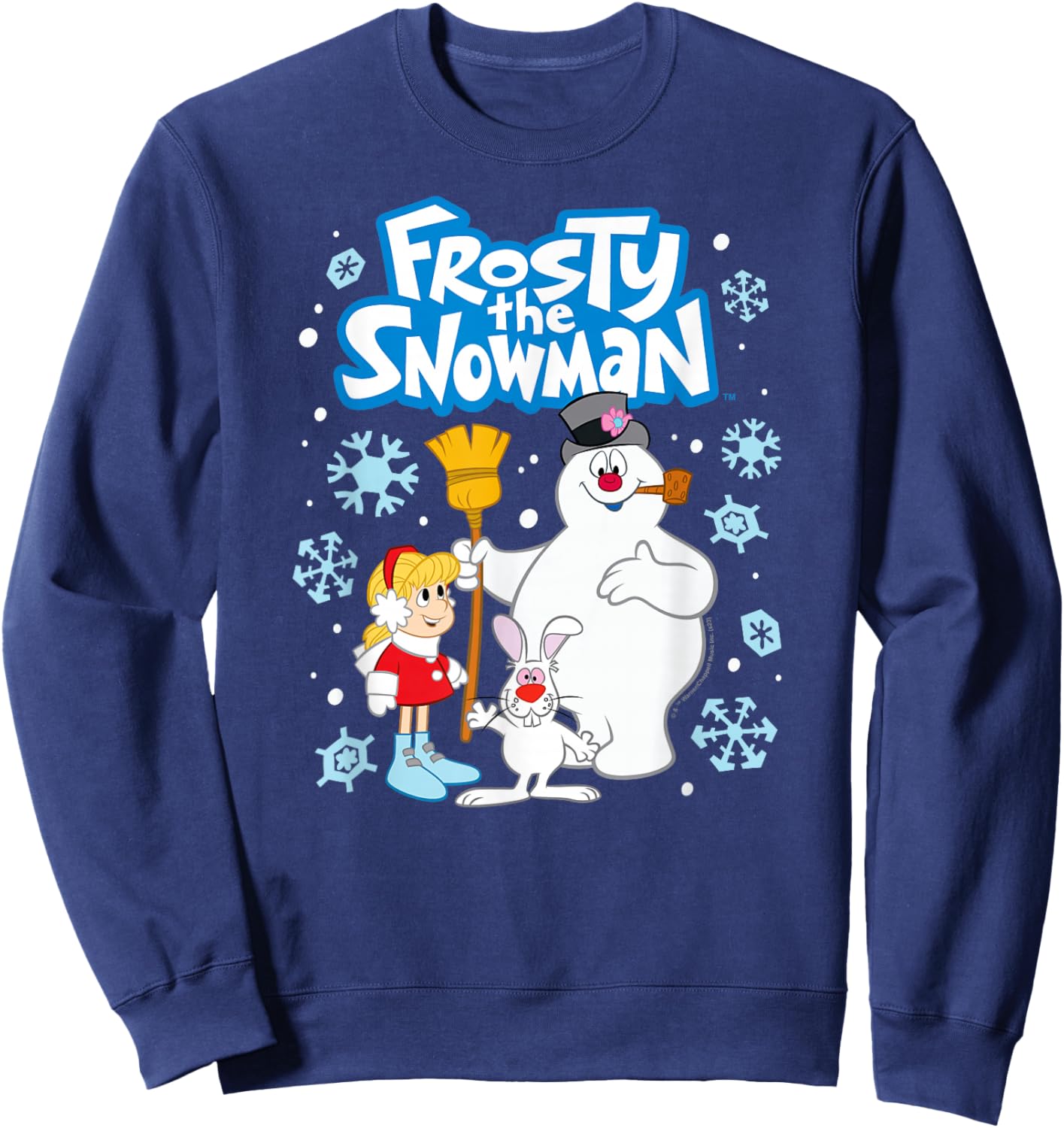Frosty The Snowman - Frosty The Snowman Group Snowflakes Sweatshirt - Sweatshirt | Navy