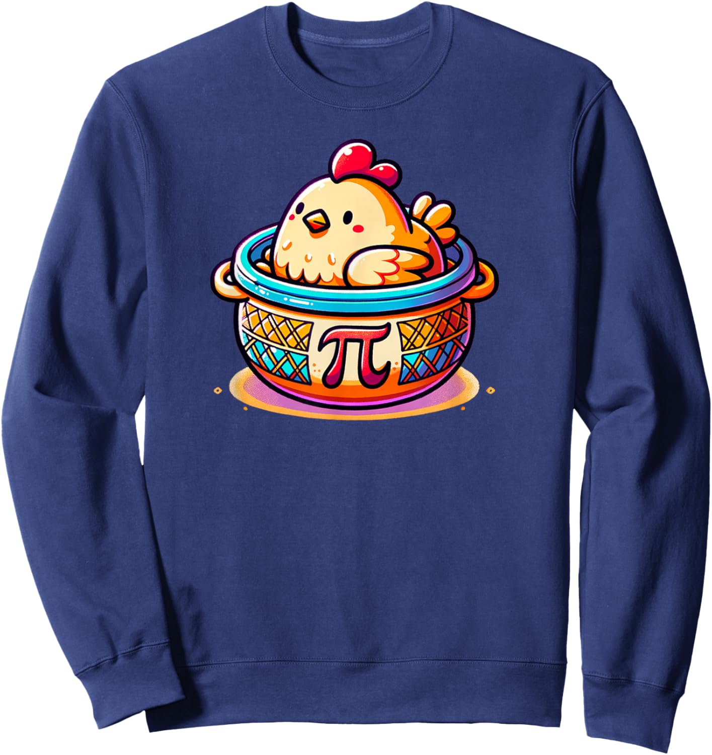 Chicken Pot Pie Funny Pi Day Math Sweatshirt - Sweatshirt | Navy
