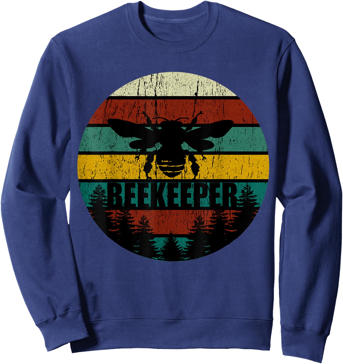 Retro Vintage Beekeeper Beekeeping Bee Gift Sweatshirt - Sweatshirt | Navy
