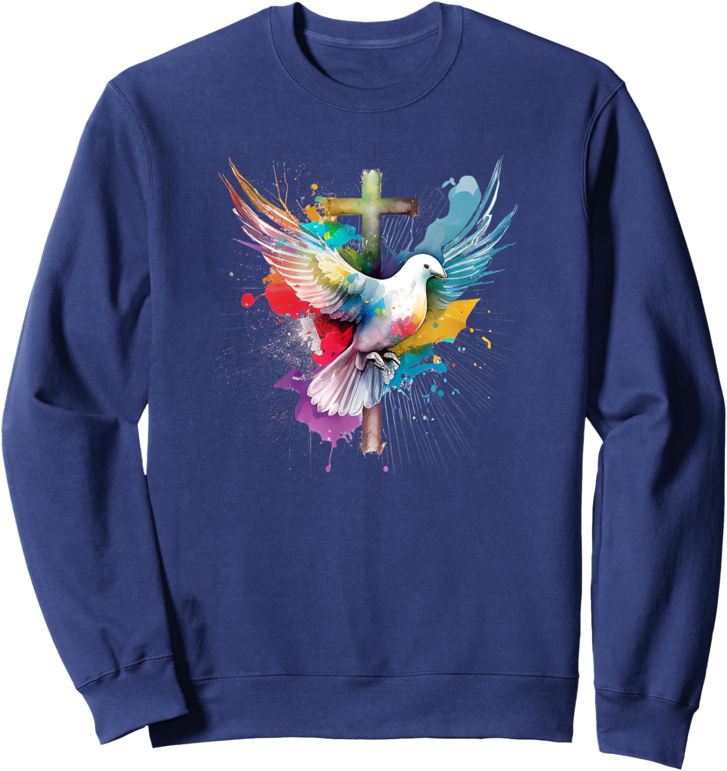 Holy Spirit Dove Praise Jesus Pentecost Sweatshirt - Sweatshirt | Navy