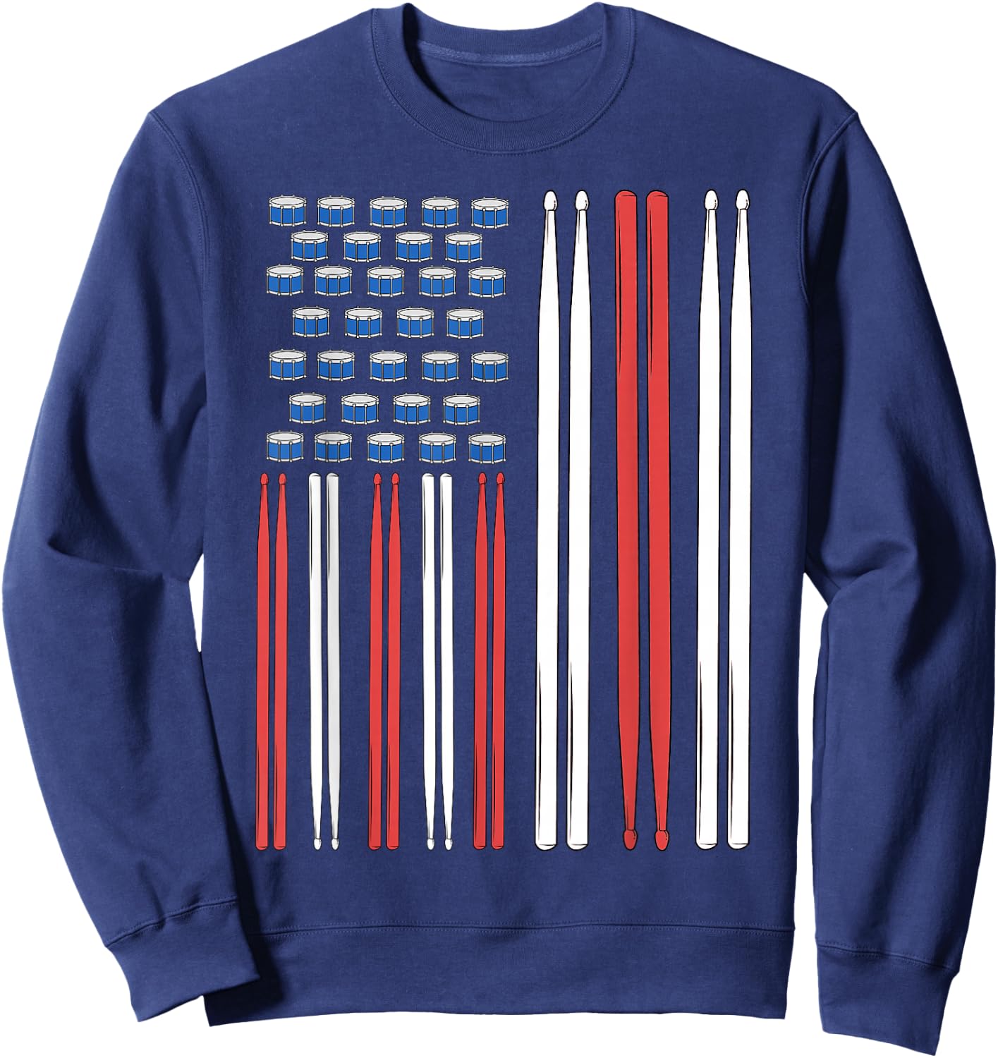 Drum Sticks Shirt Drummer Gift Drumming Shirt Men Percussion Sweatshirt - Sweatshirt | Navy