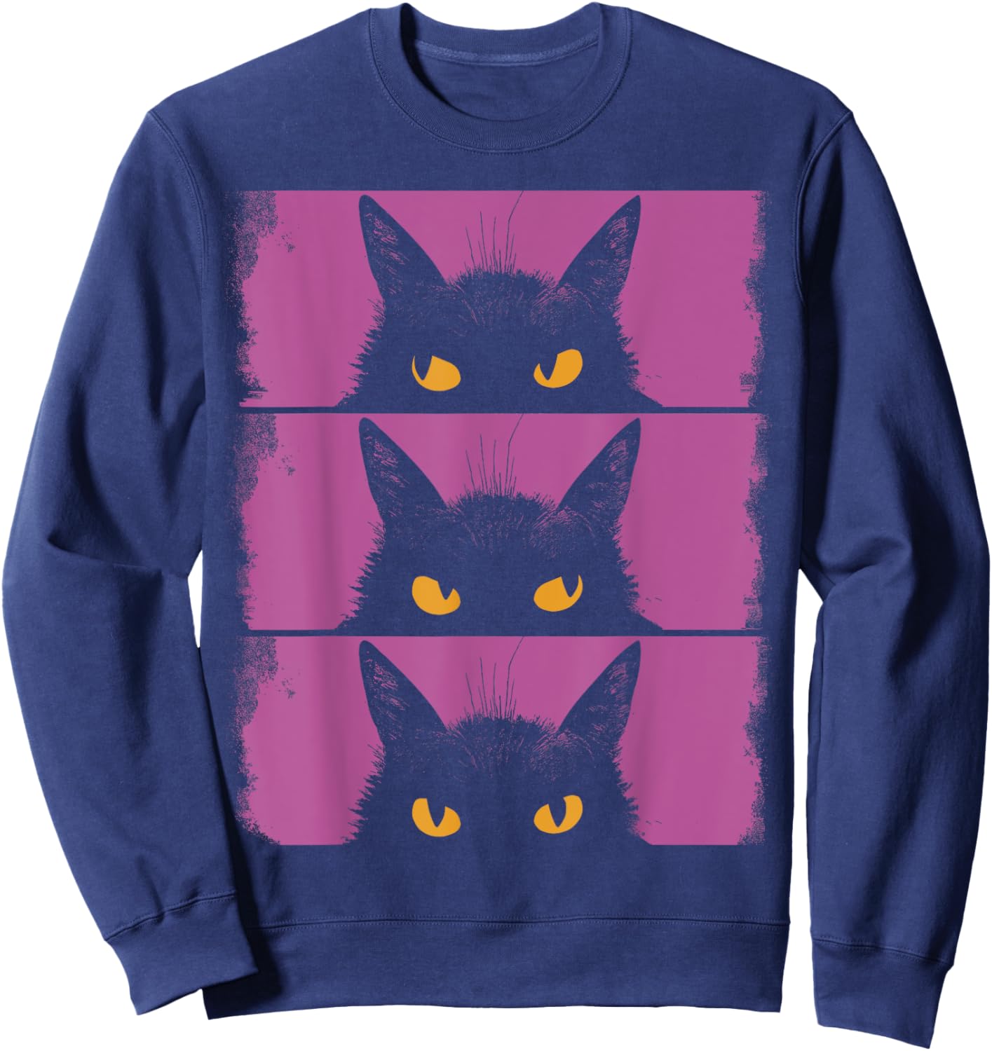 Cat Lover, Grumpy Black Kitten, Cat Mom, Cat Dad Women Girls Kids Sweatshirt - Sweatshirt | Navy