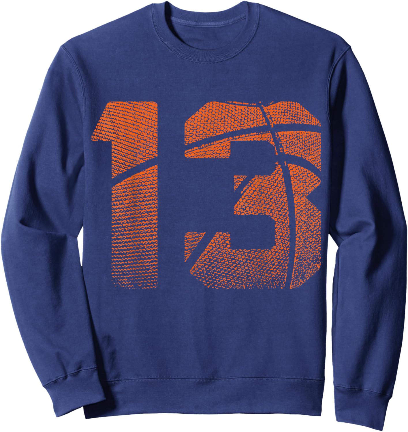 13th Birthday Boy Basketball Player Basketball 13 Years Old Sweatshirt - Sweatshirt | Navy