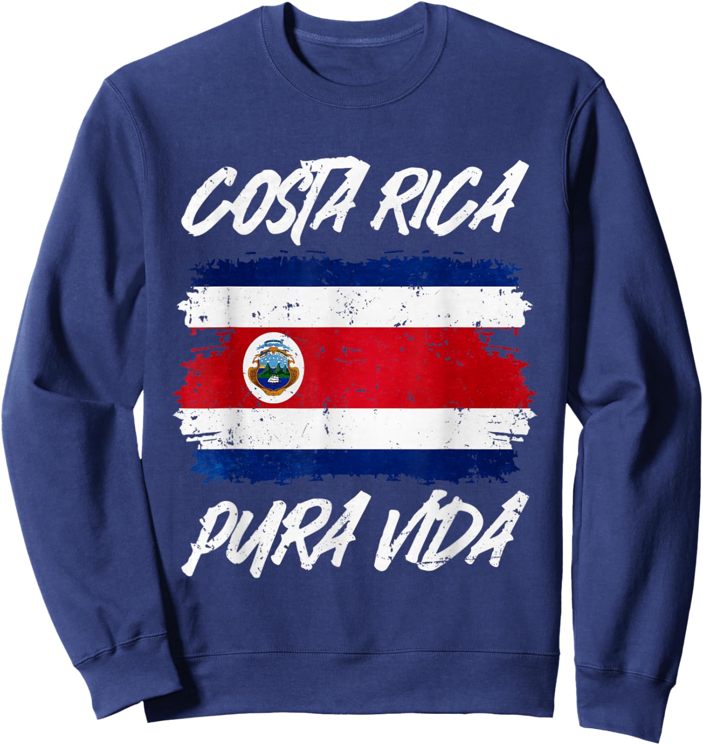 Pura Vida National Flag Of Costa Rica Cool Central America Sweatshirt - Sweatshirt | Navy