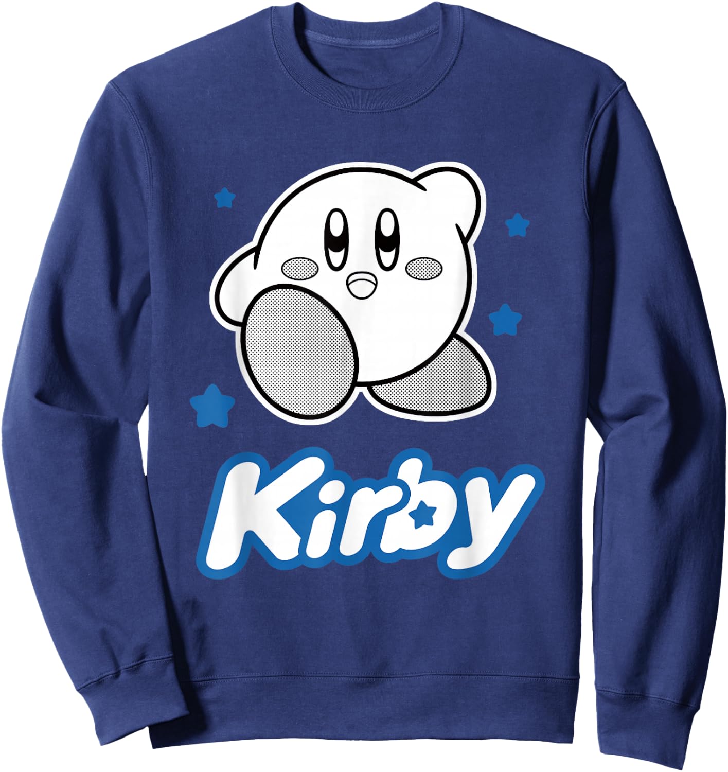 Kirby Blue Stars Big Character Portrait Sweatshirt - Sweatshirt | Navy