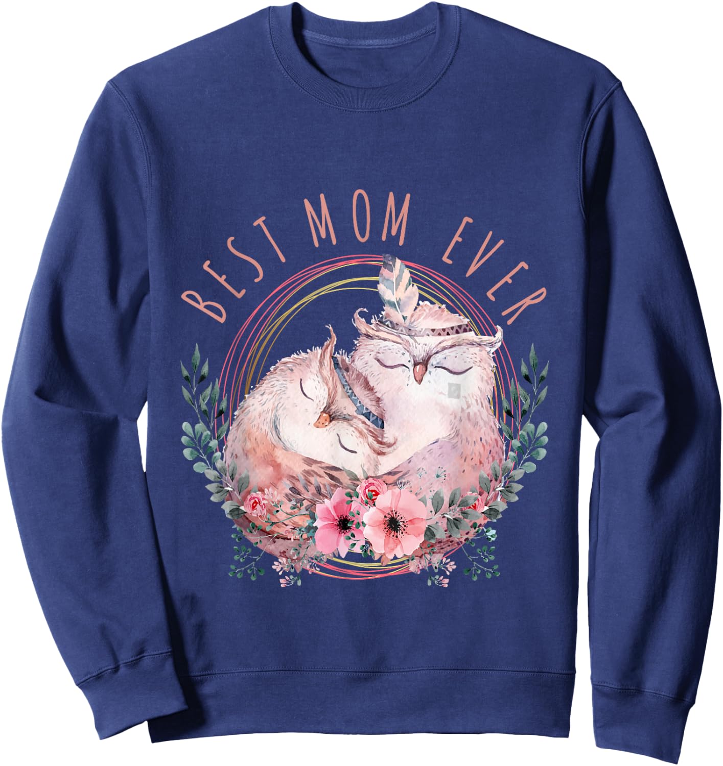 Mama Owl Shirt, Cute Owl, Mothers Day, best mom ever Sweatshirt - Sweatshirt | Navy