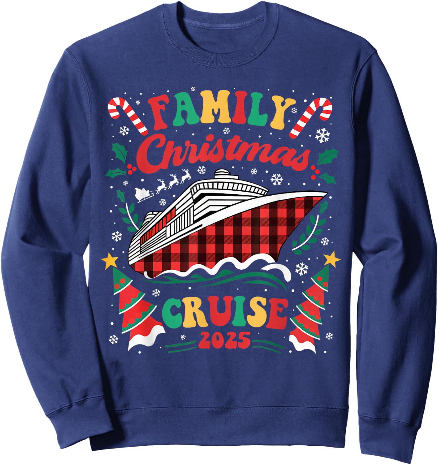 Family Christmas Cruise 2025 Family Matching Merry Christmas Sweatshirt - Sweatshirt | Navy
