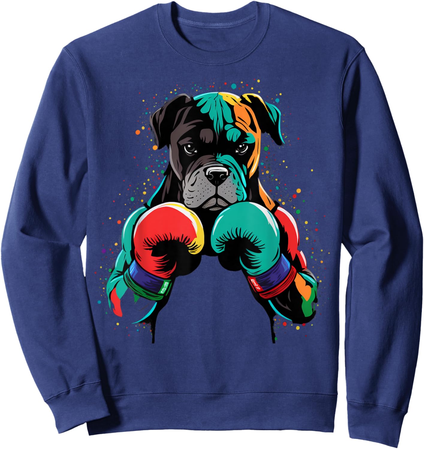 Funny Kickboxing or Boxing Boxer Dog Men Women Kids Sweatshirt - Sweatshirt | Navy