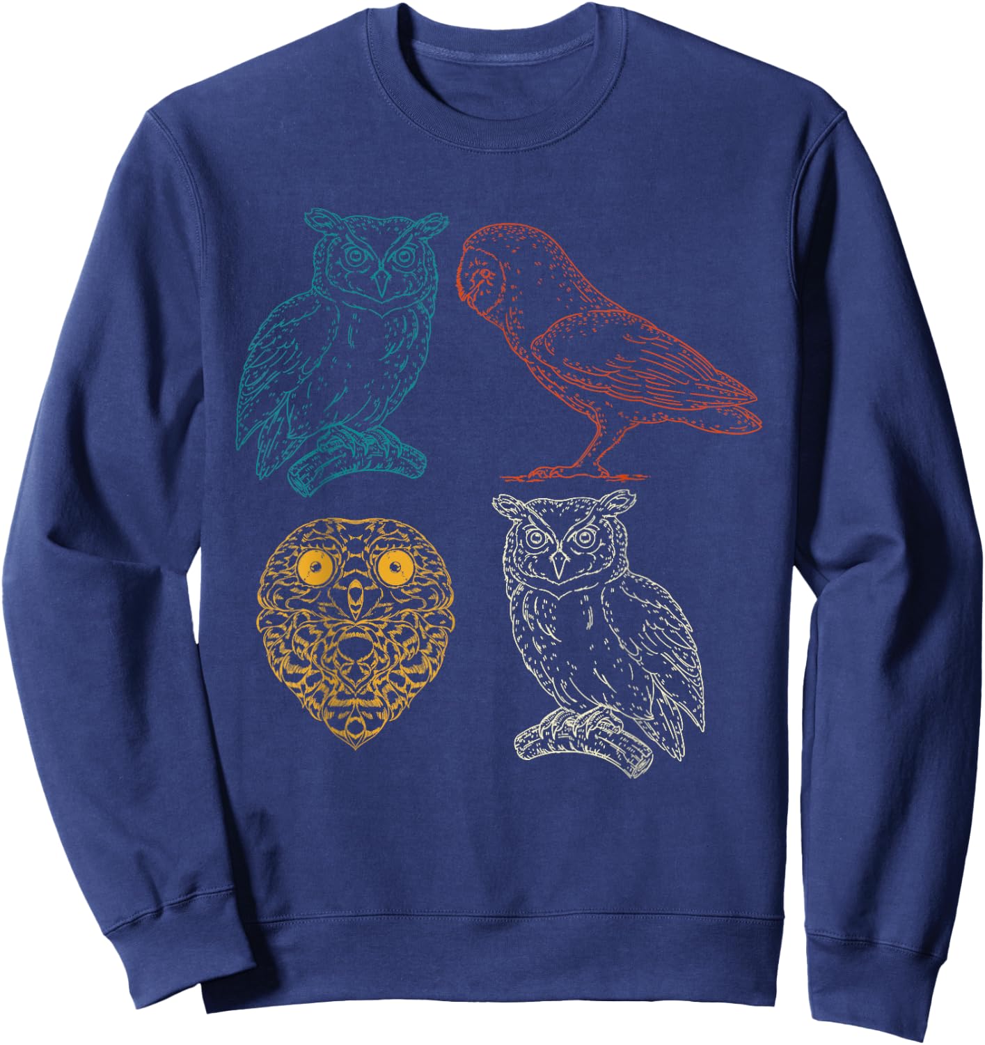 Retro Owl Sweatshirt - Sweatshirt | Navy