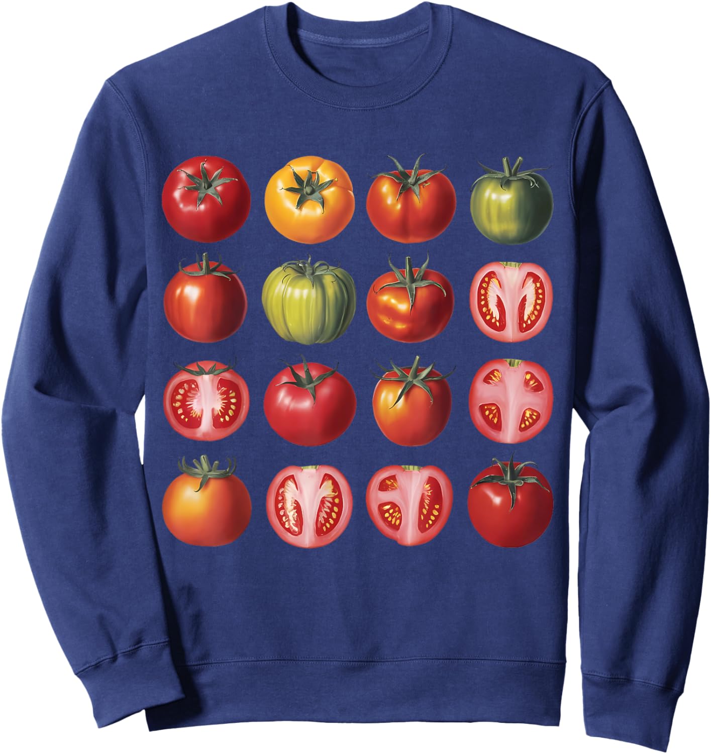 Tomato Lover Design Breeds of Tomatoes Farmer's Market Women Sweatshirt - Sweatshirt | Navy