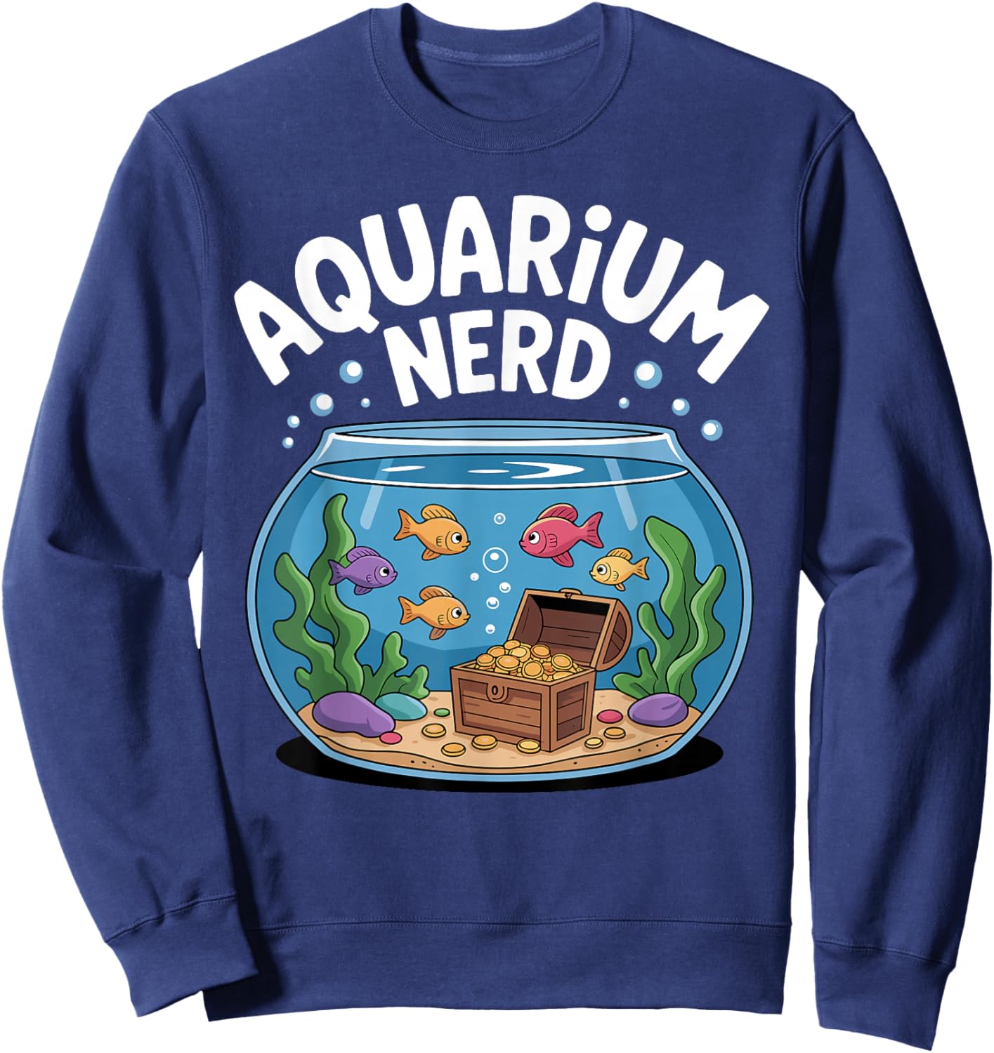 Best Aquarium Art Women Fish Tank Aquarium Lover Sweatshirt - Sweatshirt | Navy