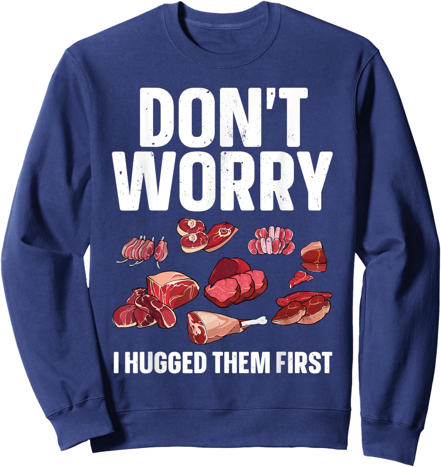 Funny Butcher Design Women Butchery Meat Butcher Sweatshirt - Sweatshirt | Navy