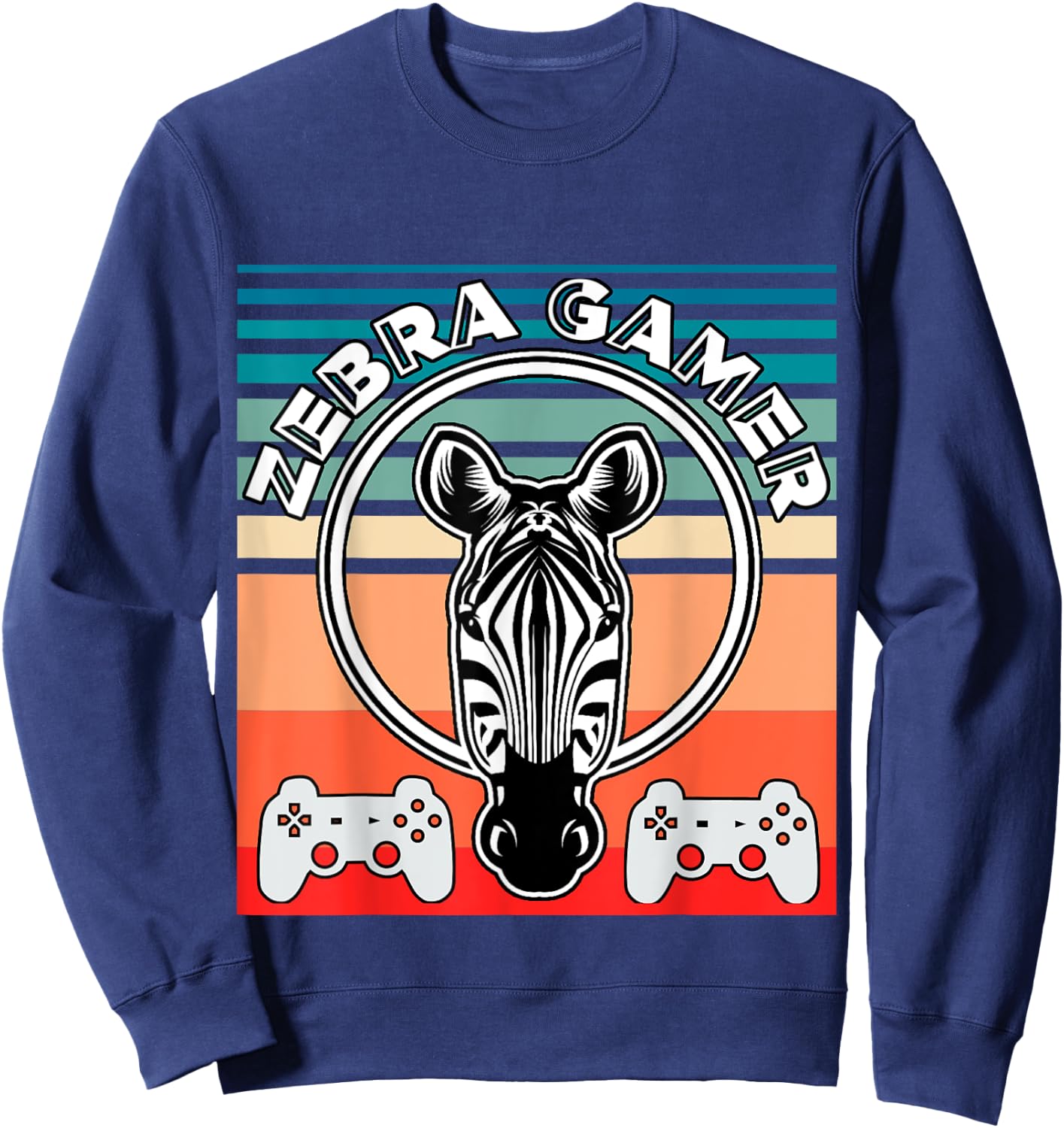 Zebra Gamer Controller Graphic Design For Gamer Kids Sweatshirt - Sweatshirt | Navy