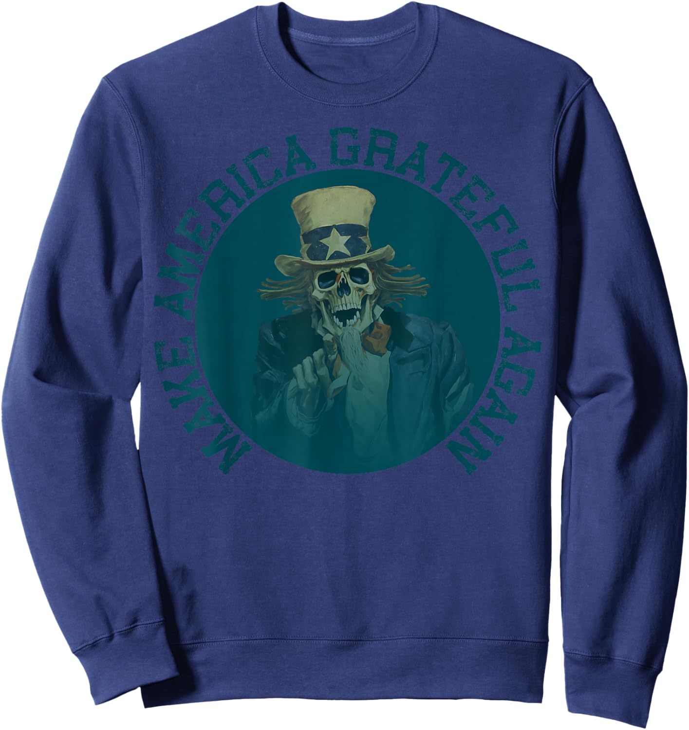 Retro Make America Grateful Again Vintage Shirt Uncle Sam Sweatshirt - Sweatshirt | Navy