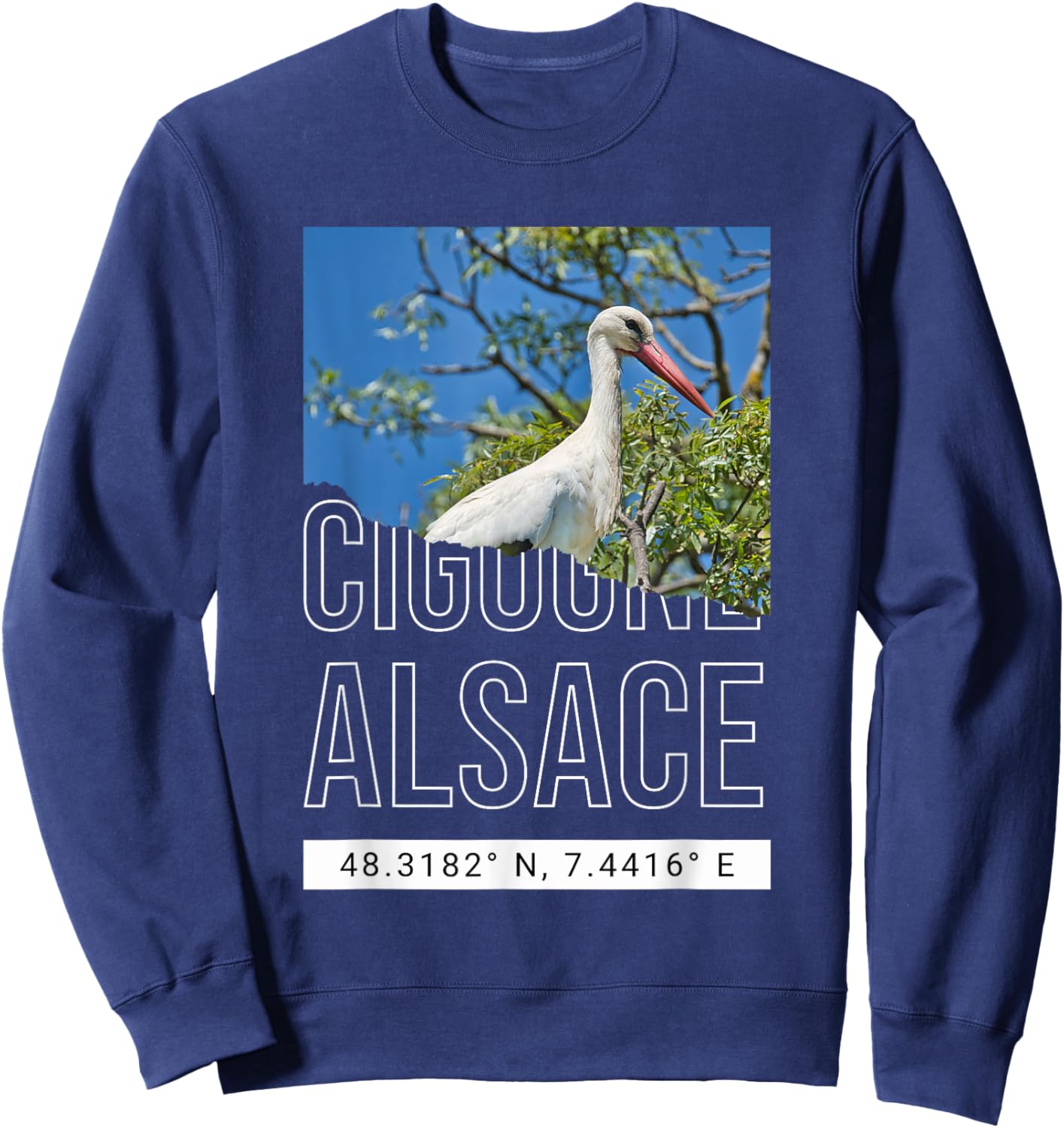 Stork Alsace Gift Alsatian Alsatian Sweatshirt - Sweatshirt | Navy