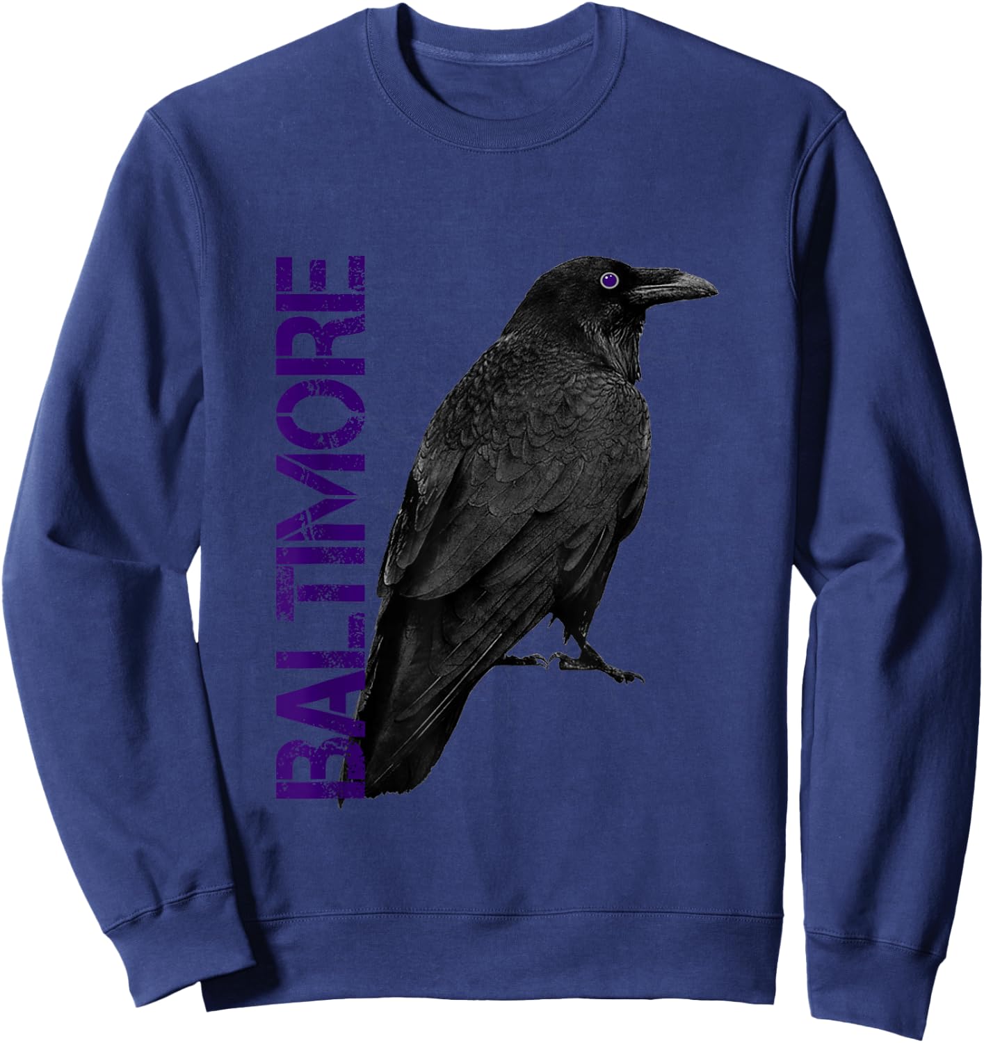 Baltimore Maryland Edgar Allan Poe Raven Eye Sweatshirt - Sweatshirt | Navy