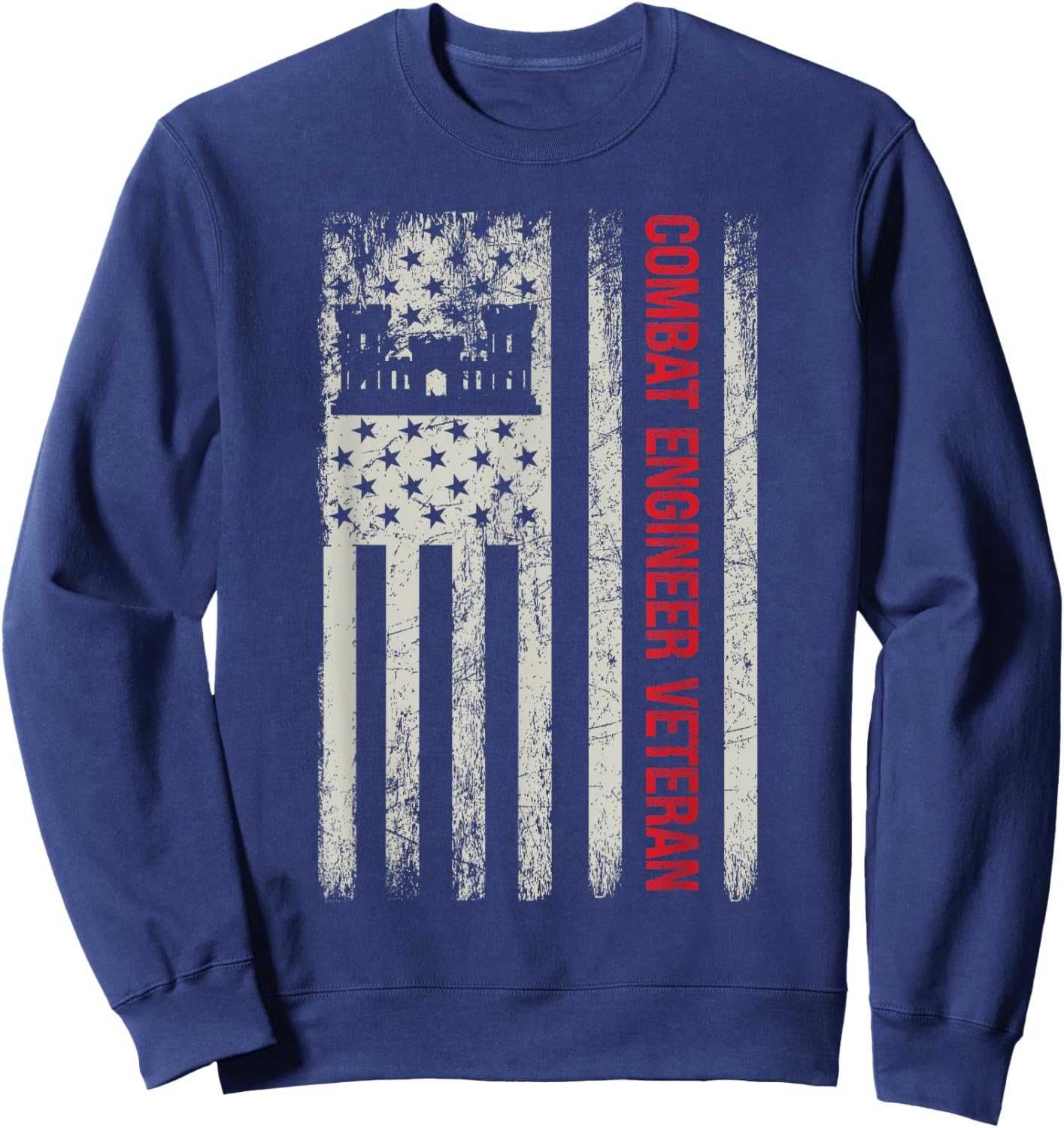 Combat Engineer Veteran Engineering Veteran's Day Sweatshirt - Sweatshirt | Navy