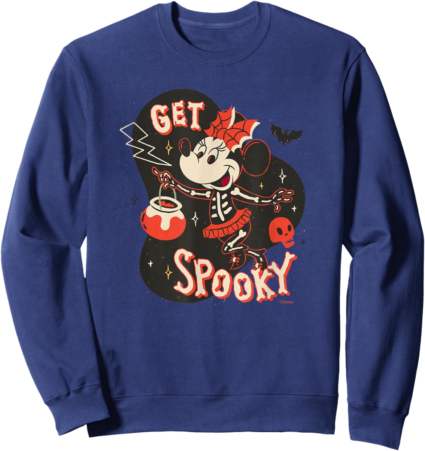 Disney Minnie Mouse Halloween Skeleton Costume Get Spooky Sweatshirt - Sweatshirt | Navy