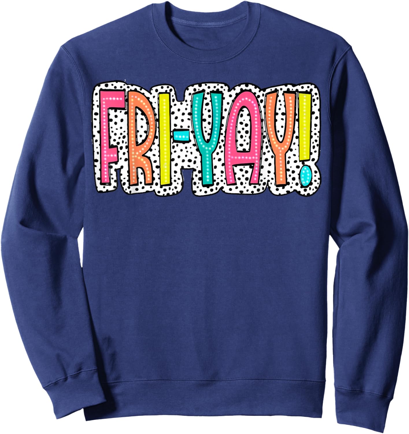 Fri-Yay! Dalmatian Dots Sweatshirt - Sweatshirt | Navy