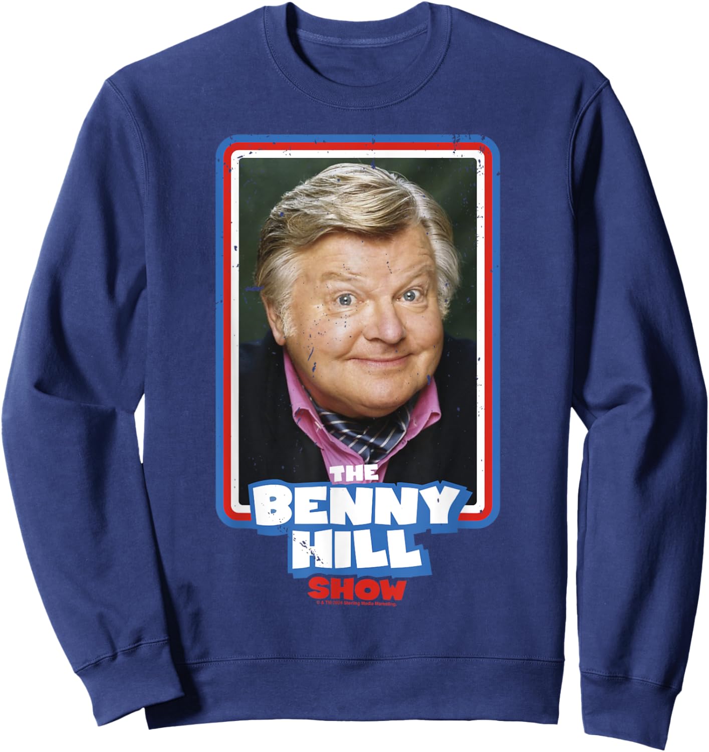 Benny Hill Show Smile Retro Distressed Sweatshirt - Sweatshirt | Navy