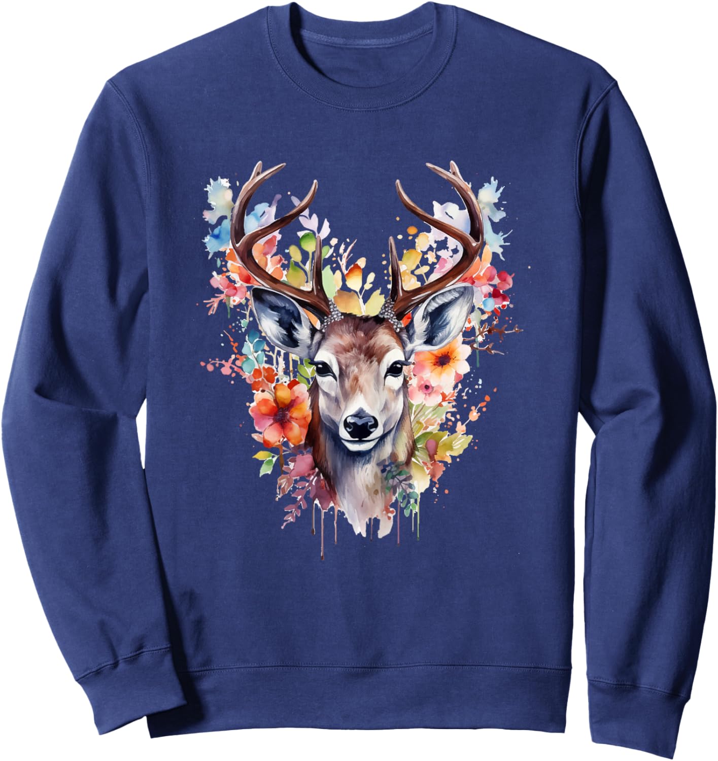 Hirsch Damen Trachtenshirt Dirndl Shirt Trachten Sweatshirt - Sweatshirt | Navy