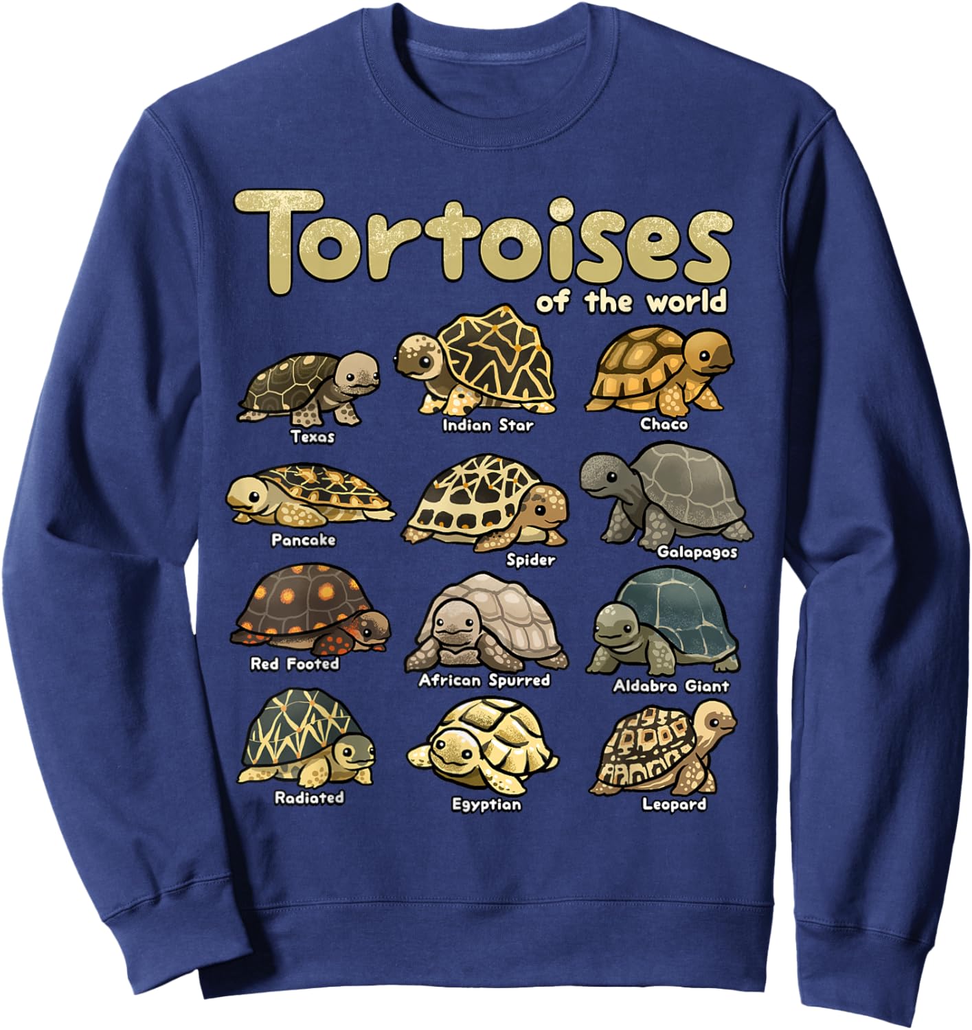 Tortoise Animals of the World Cute Reptile Turtle Lover Sweatshirt - Sweatshirt | Navy