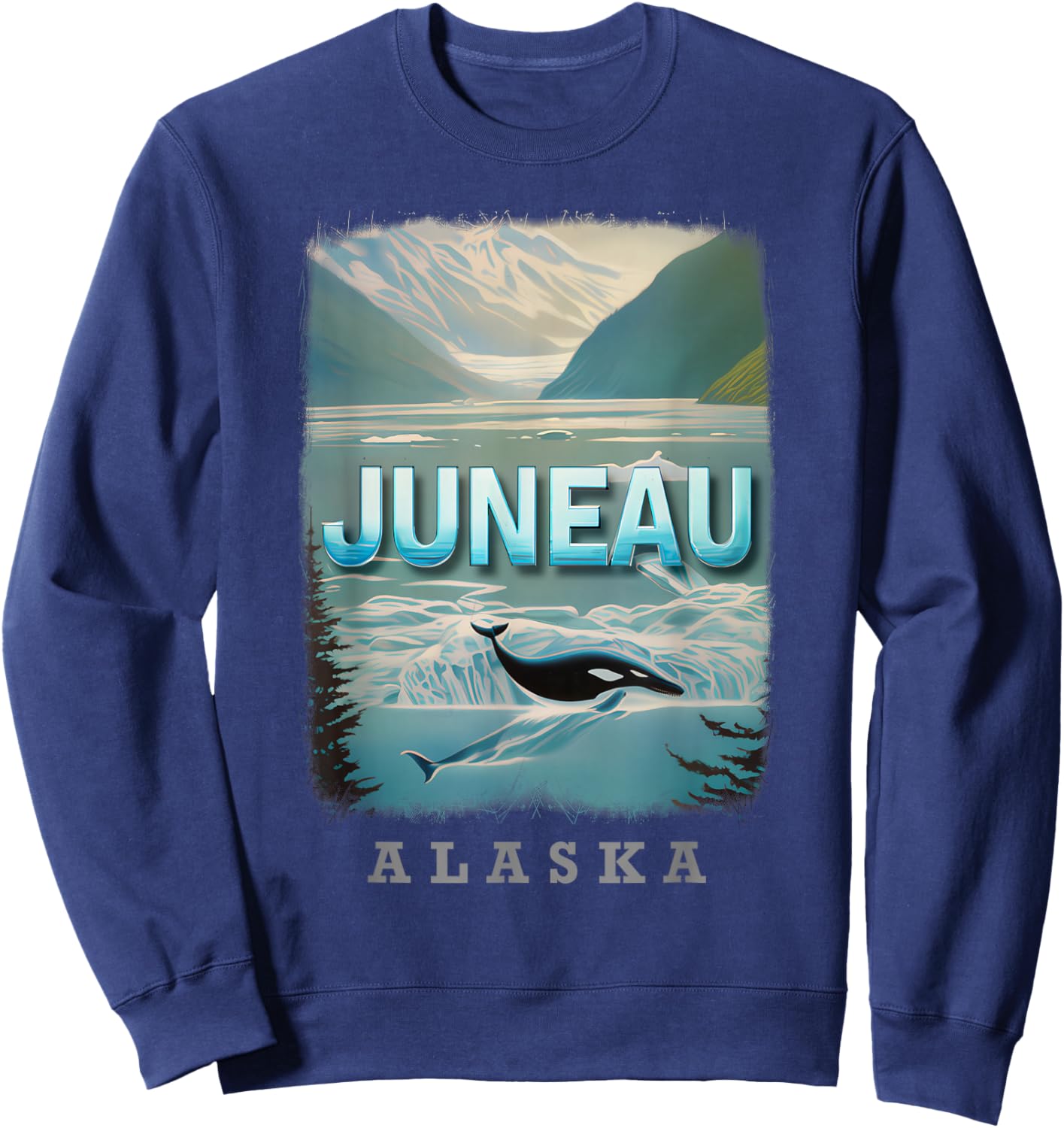 Juneau Alaska AK Glacier Majesty SD102 Sweatshirt - Sweatshirt | Navy