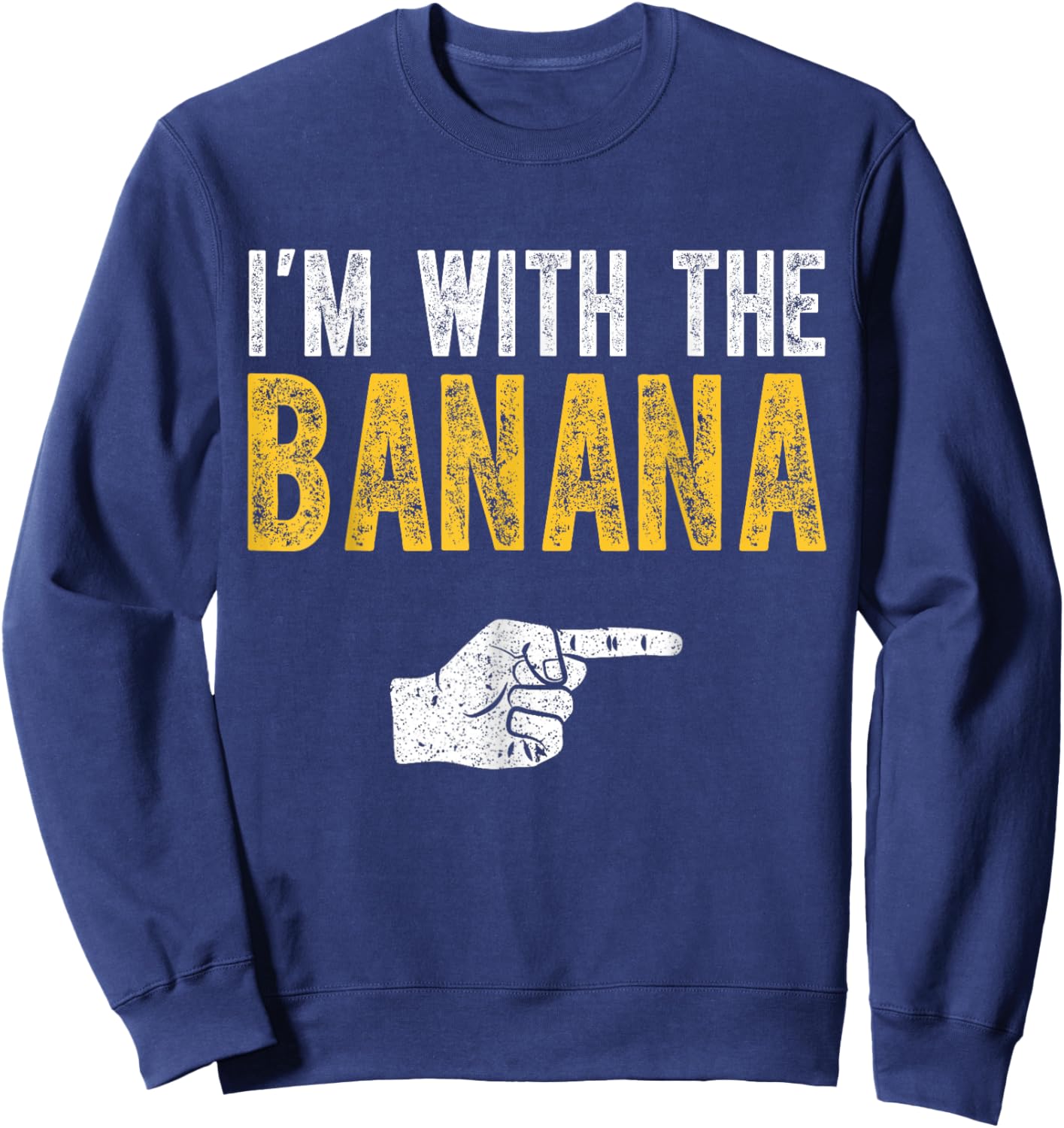I'm With The Banana Costume Halloween Matching Couple Sweatshirt - Sweatshirt | Navy