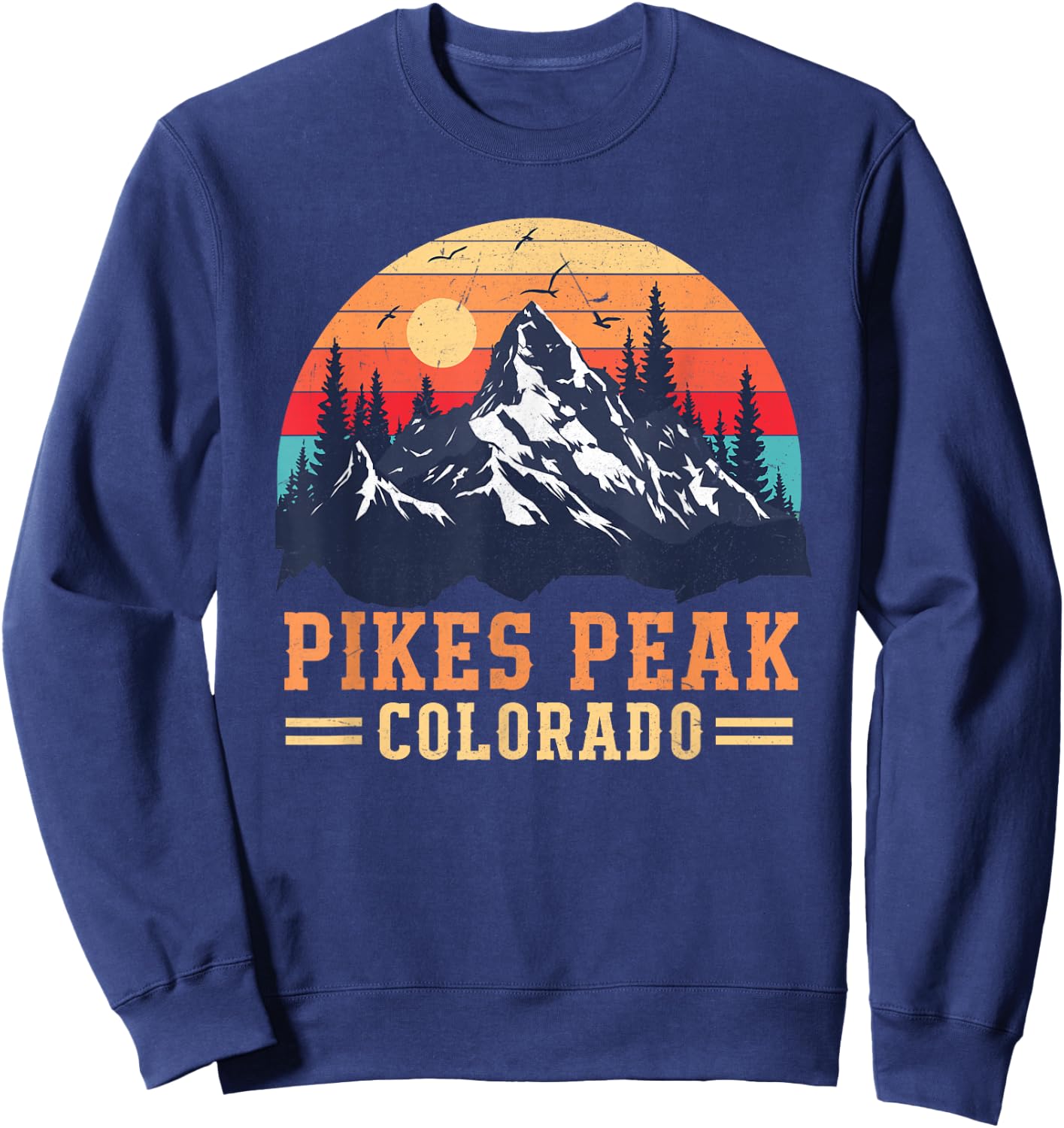 Pikes Peak National Park Hiking Mountain Outdoor Sweatshirt - Sweatshirt | Navy